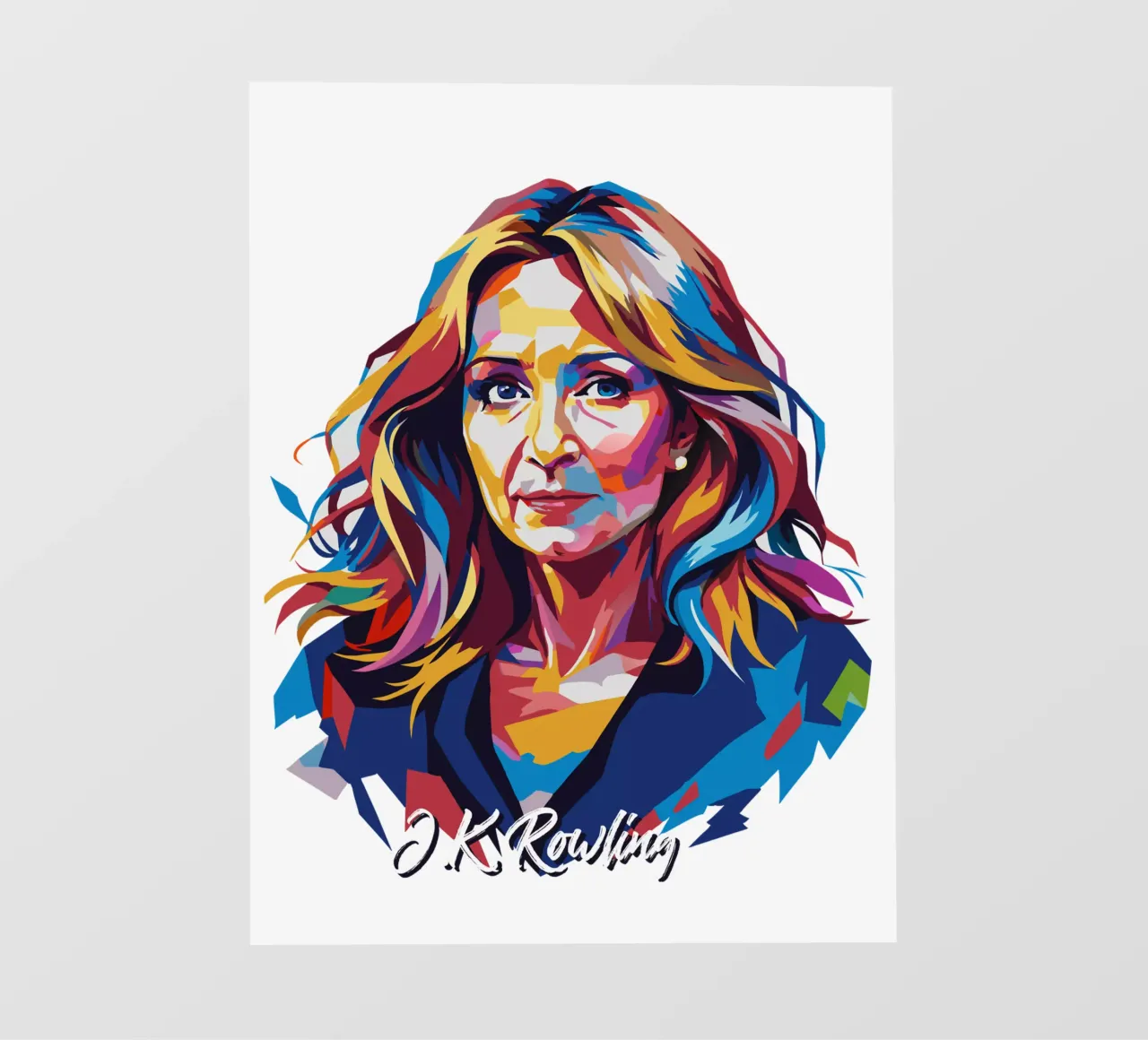 J.K. Rowling in WPAP Pop Art telo in pvc da vectorartnesia