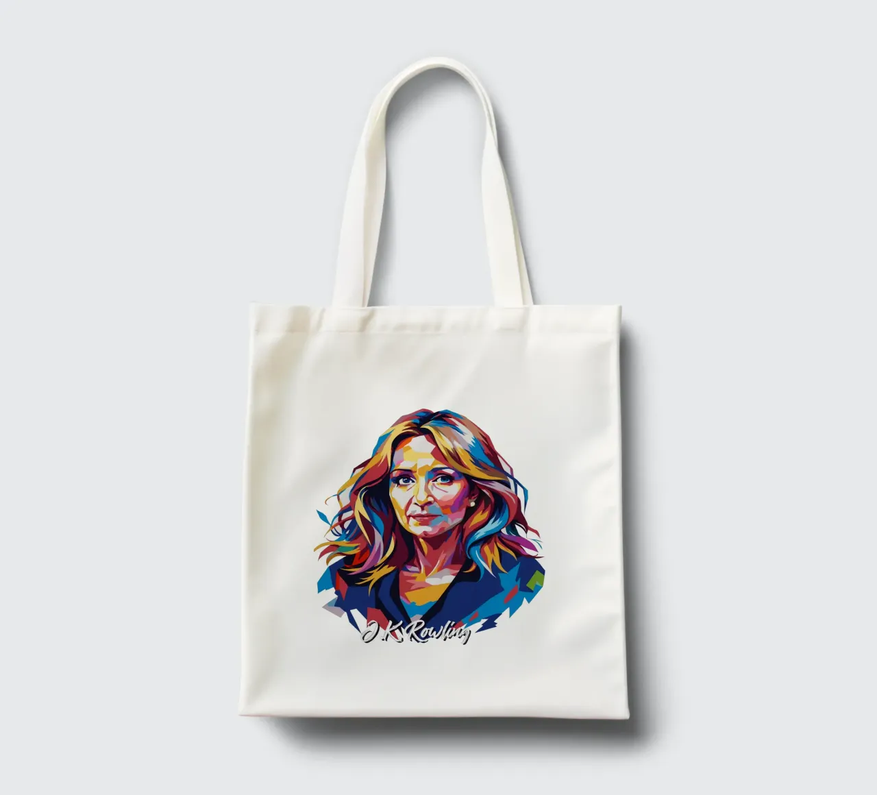 J.K. Rowling in WPAP Pop Art tote bag de vectorartnesia