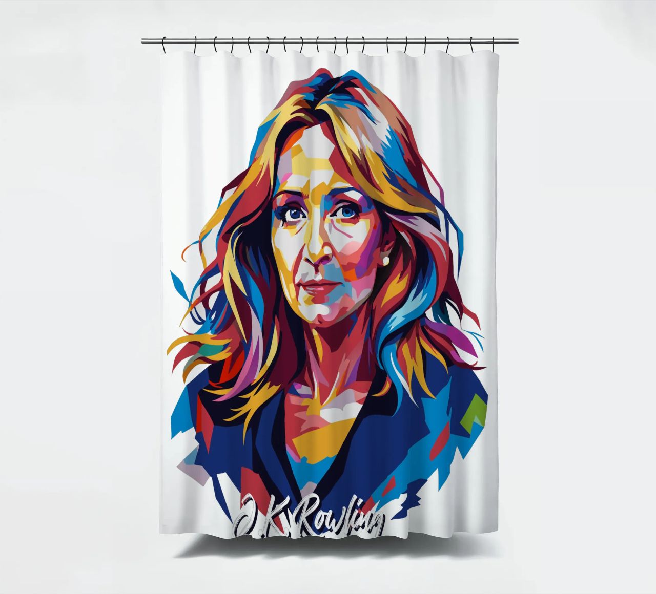 J.K. Rowling in WPAP Pop Art tenda da doccia da vectorartnesia