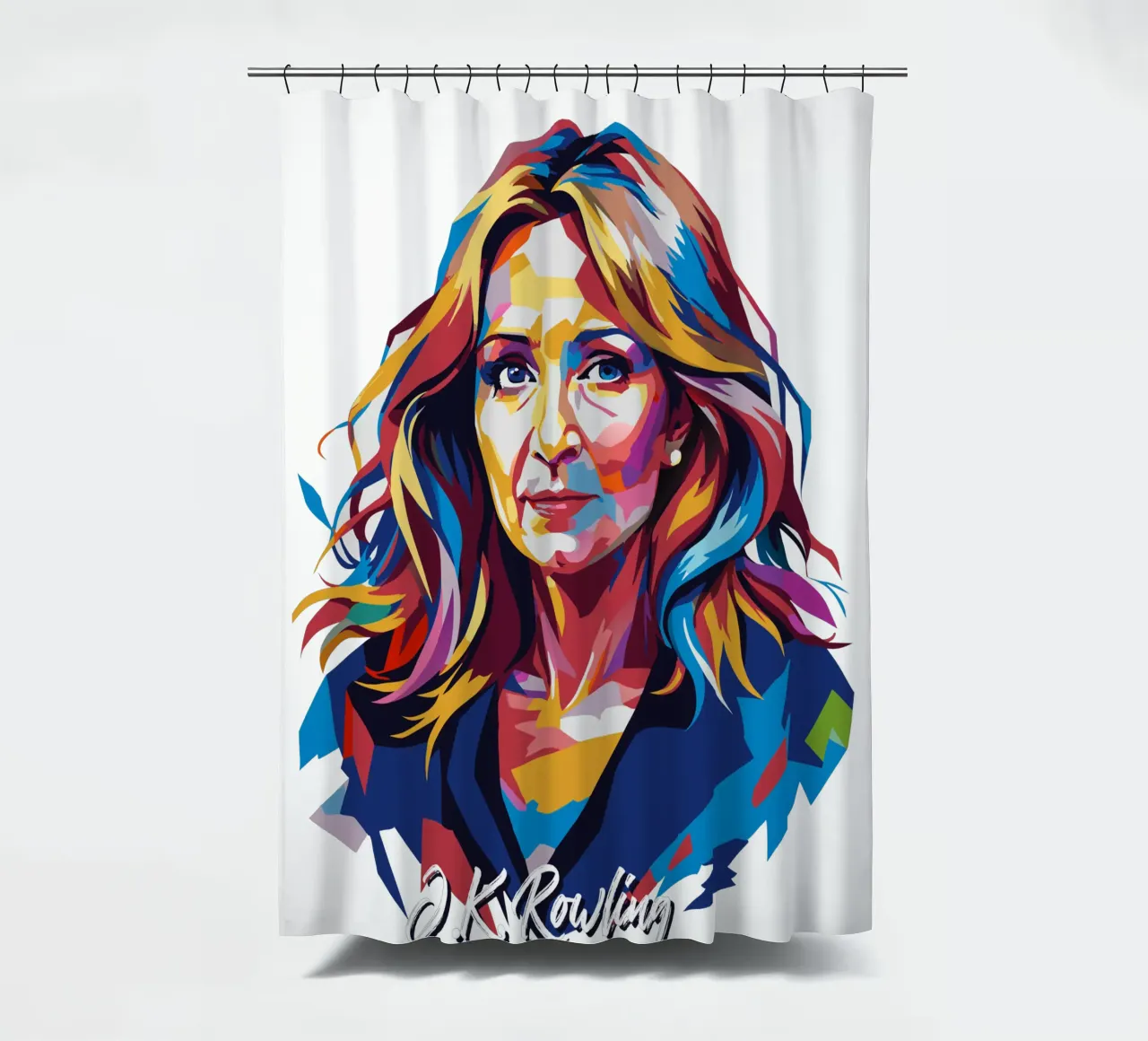 J.K. Rowling in WPAP Pop Art tenda da doccia da vectorartnesia