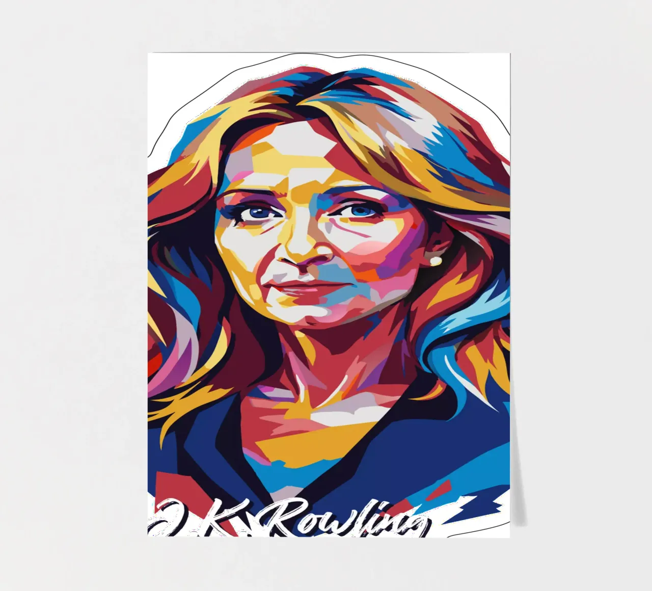 J.K. Rowling in WPAP Pop Art Stickerbogen von vectorartnesia