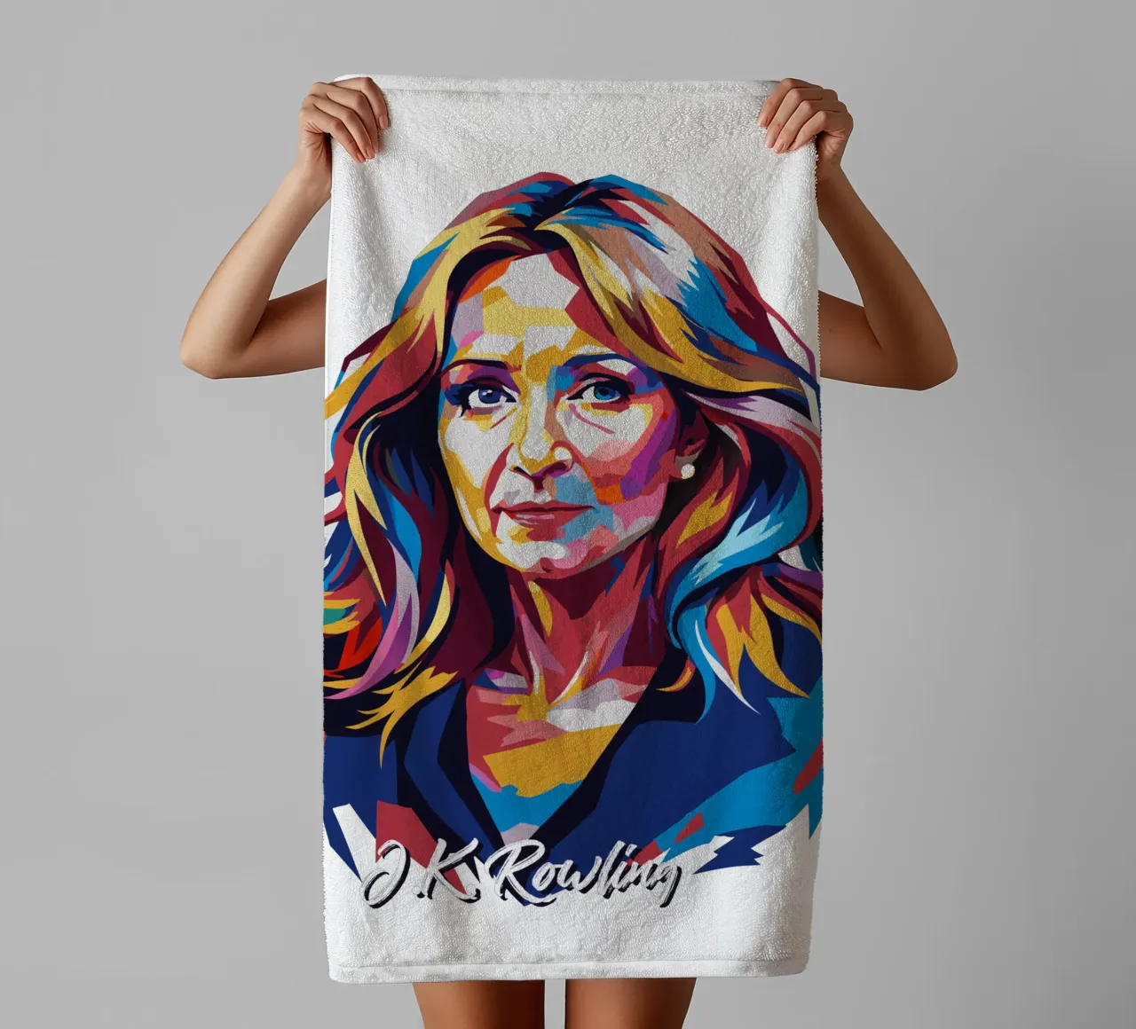 J.K. Rowling in WPAP Pop Art asciugamano da bagno da vectorartnesia