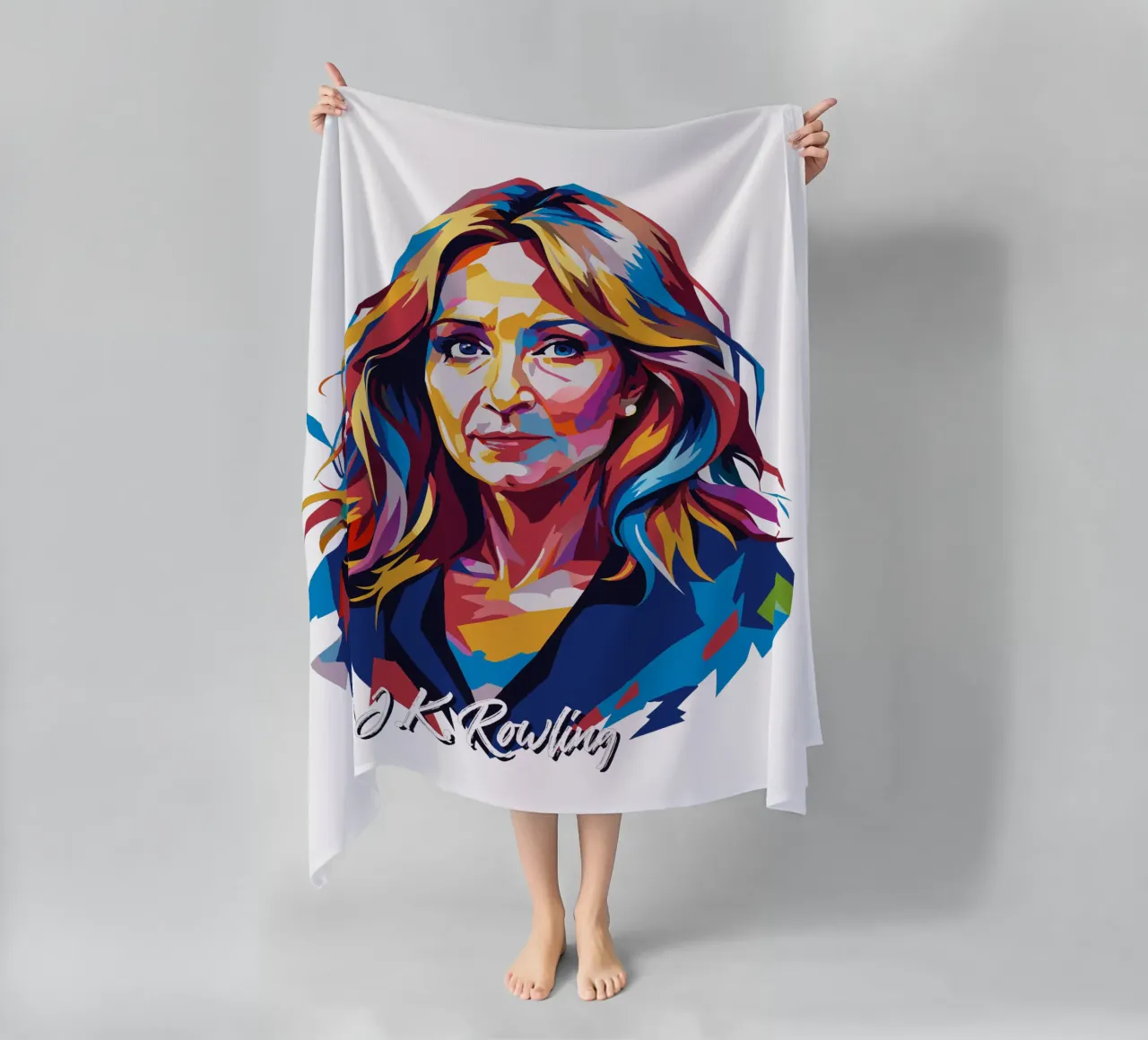 J.K. Rowling in WPAP Pop Art serviette de plage de vectorartnesia