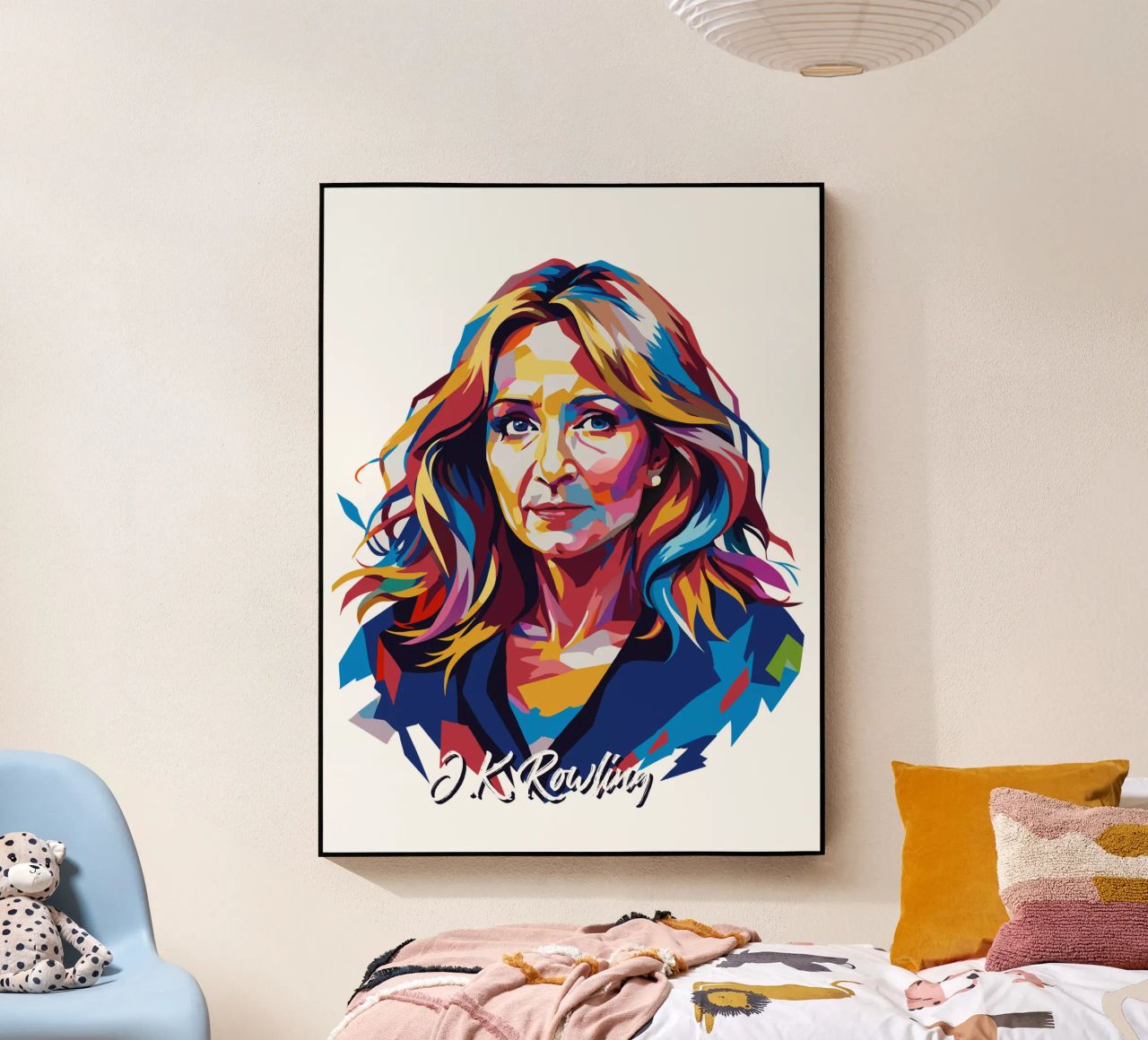 J.K. Rowling in WPAP Pop Art plexiglass da vectorartnesia