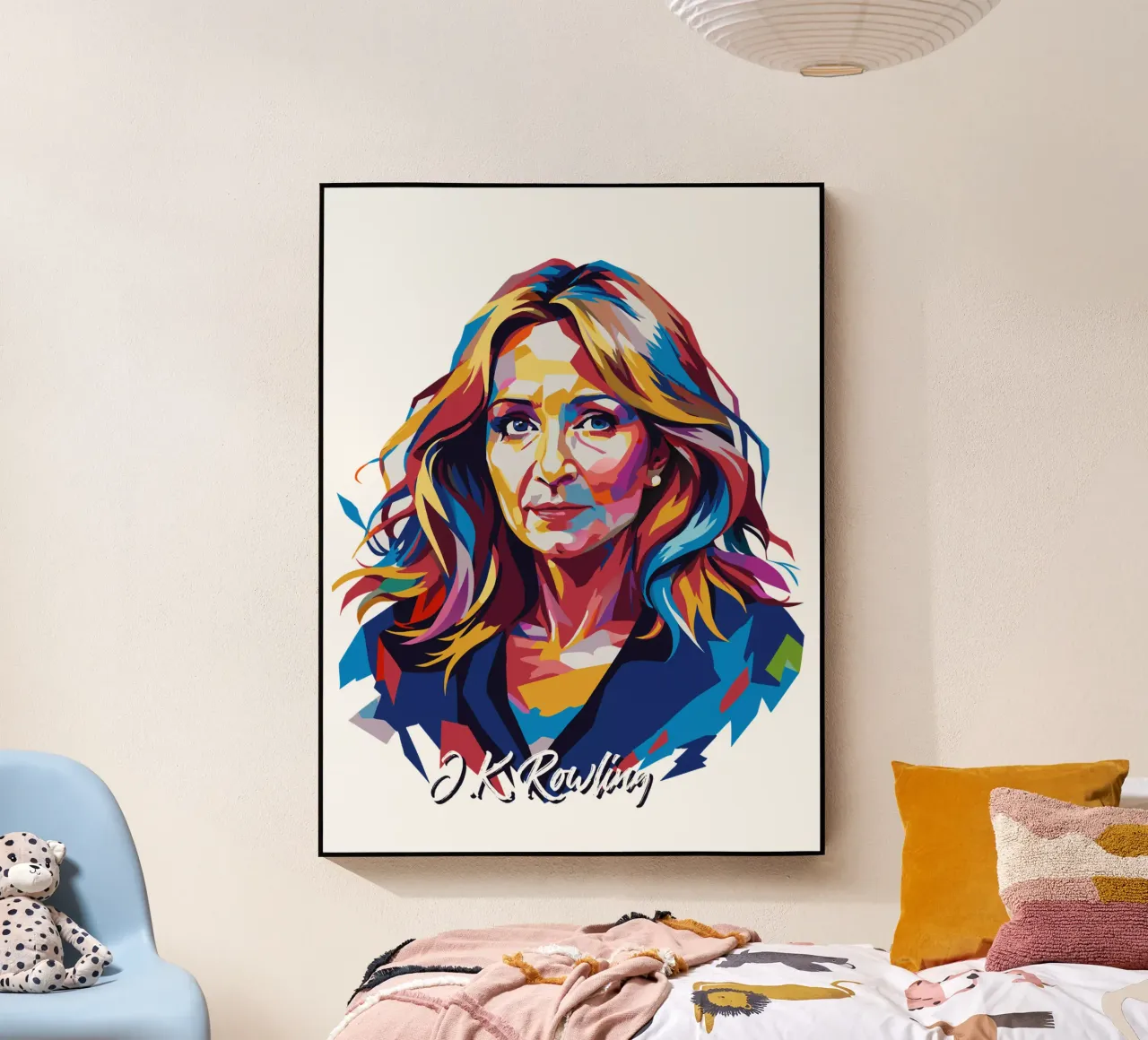 J.K. Rowling in WPAP Pop Art Acryl-Glas von vectorartnesia