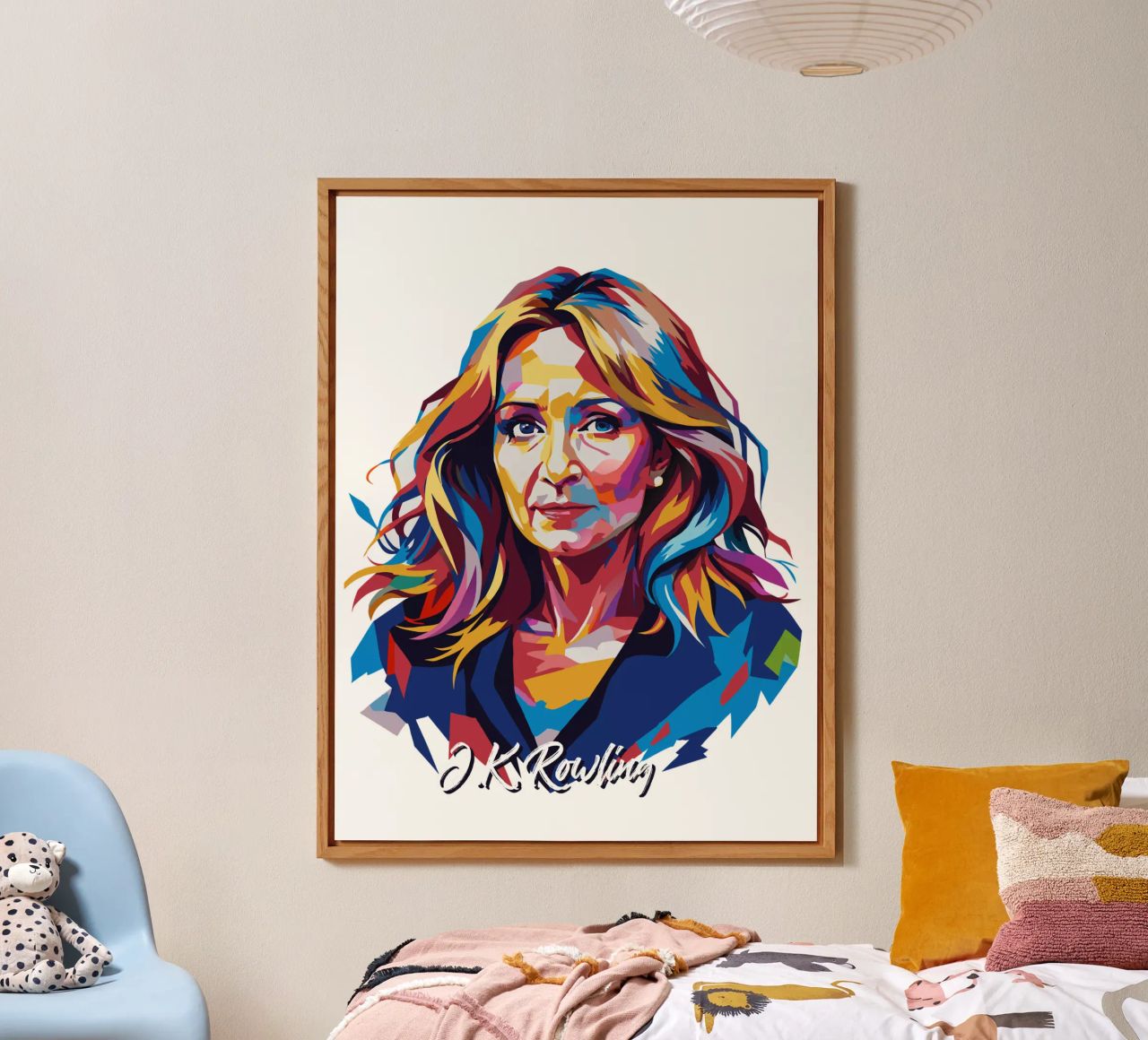 J.K. Rowling in WPAP Pop Art alluminio dibond da vectorartnesia