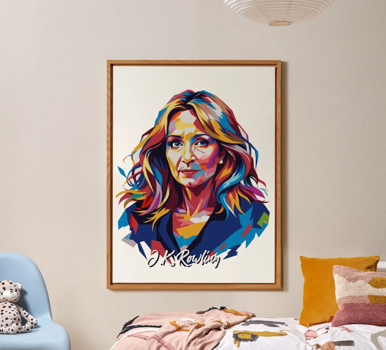 J.K. Rowling in WPAP Pop Art alluminio dibond da vectorartnesia