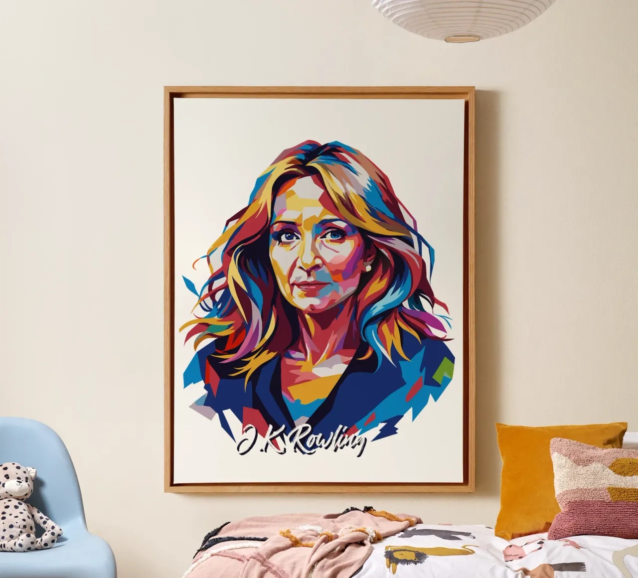 J.K. Rowling in WPAP Pop Art tela da vectorartnesia