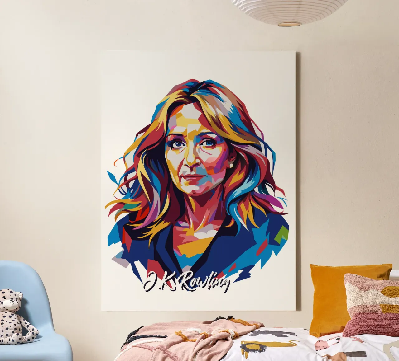 J.K. Rowling in WPAP Pop Art tela da vectorartnesia