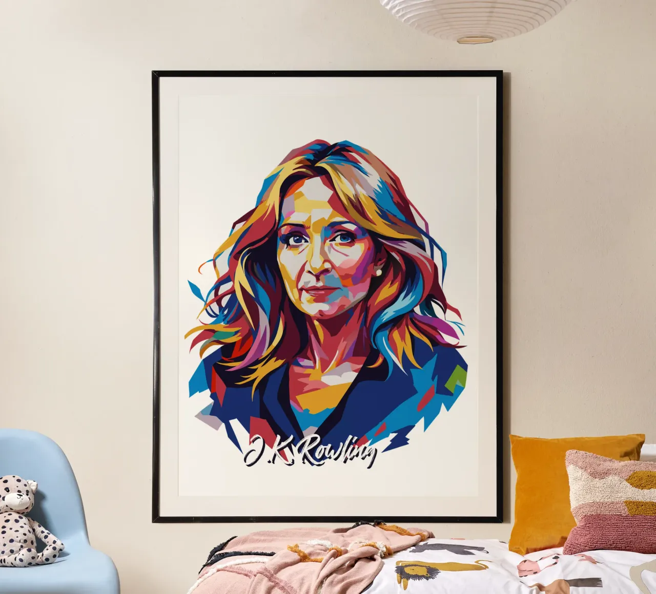 J.K. Rowling in WPAP Pop Art poster da vectorartnesia