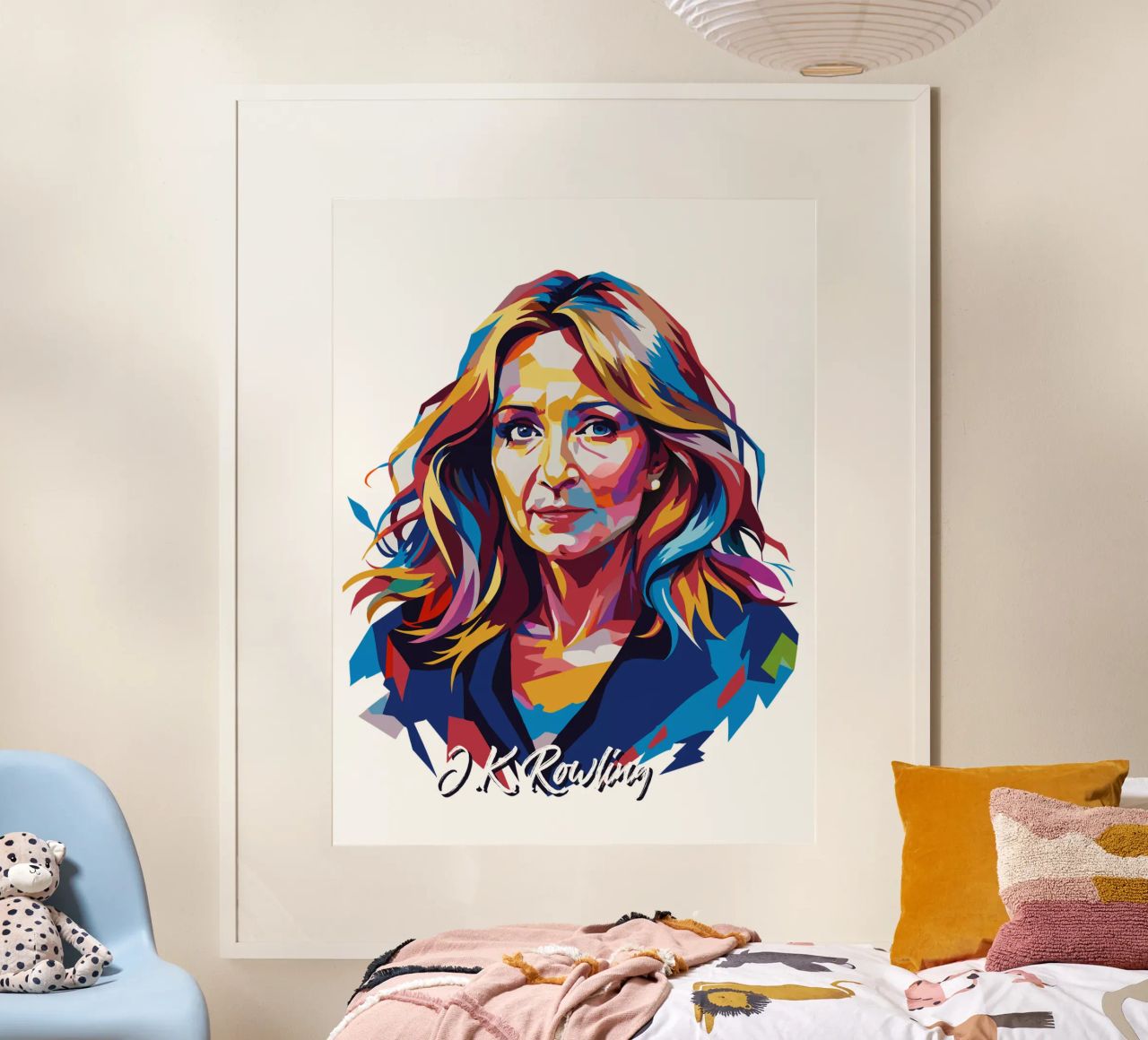 J.K. Rowling in WPAP Pop Art poster da vectorartnesia