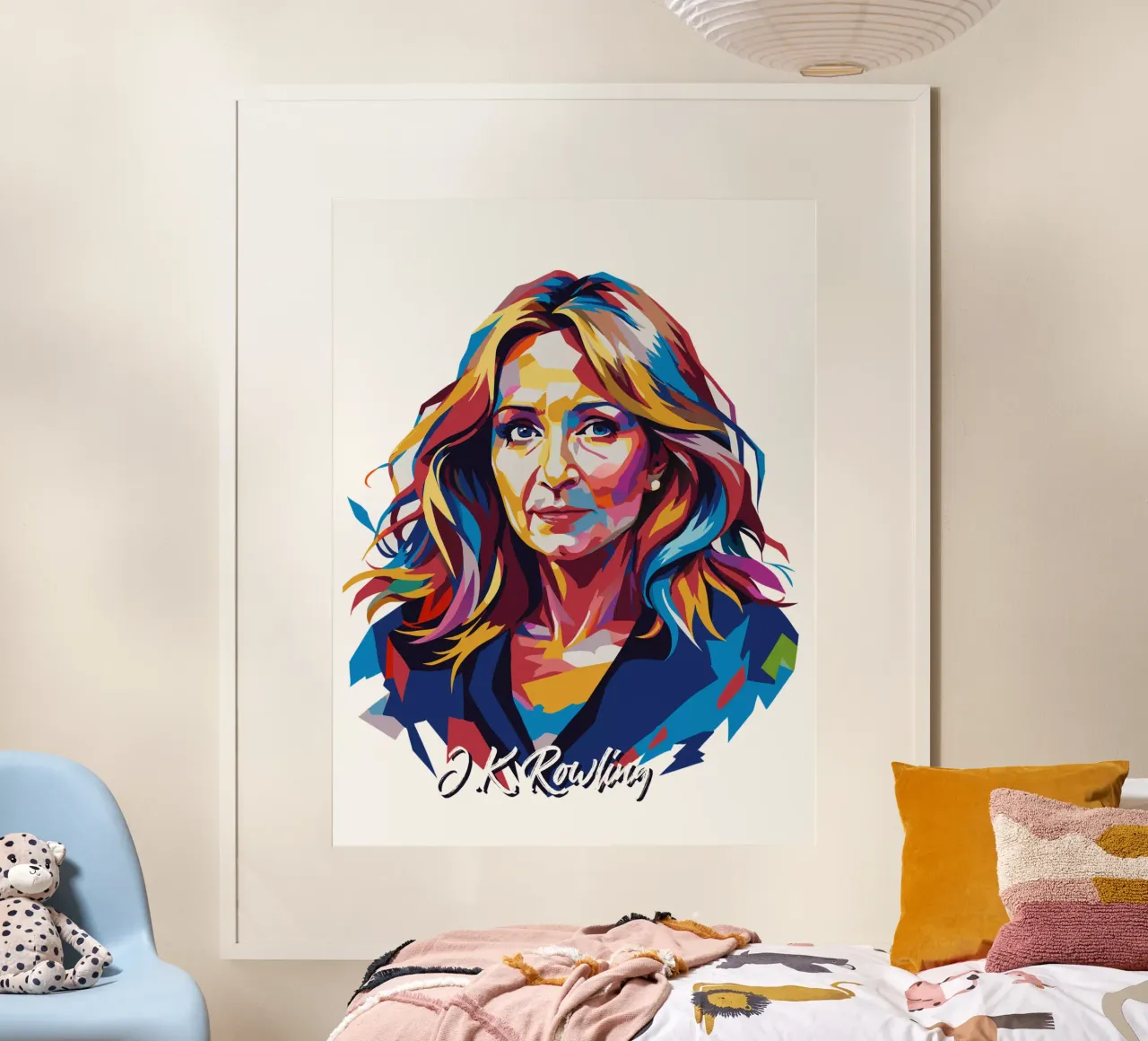 J.K. Rowling in WPAP Pop Art poster da vectorartnesia