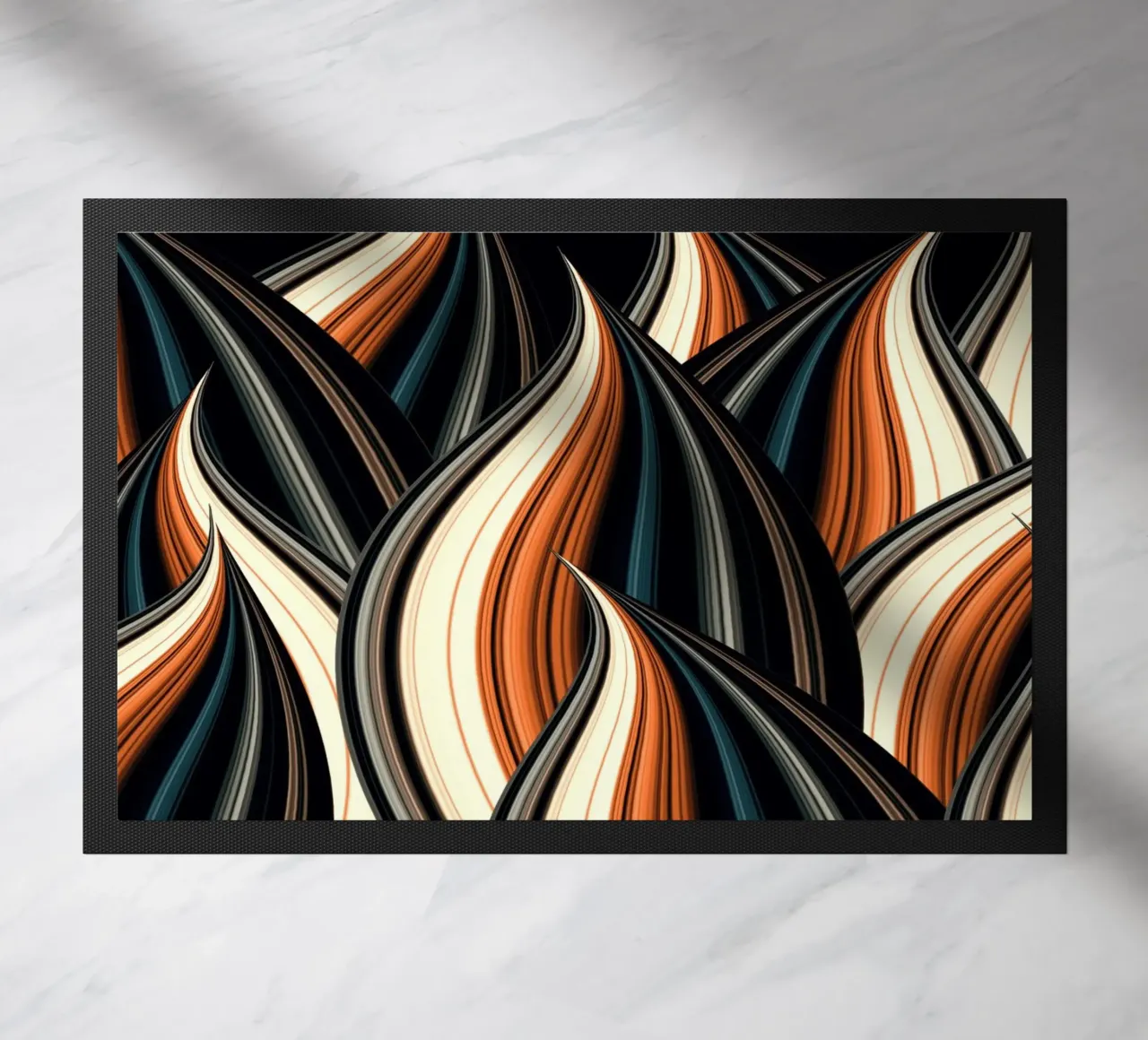 Modern abstract forms doormat by Atteloi Art