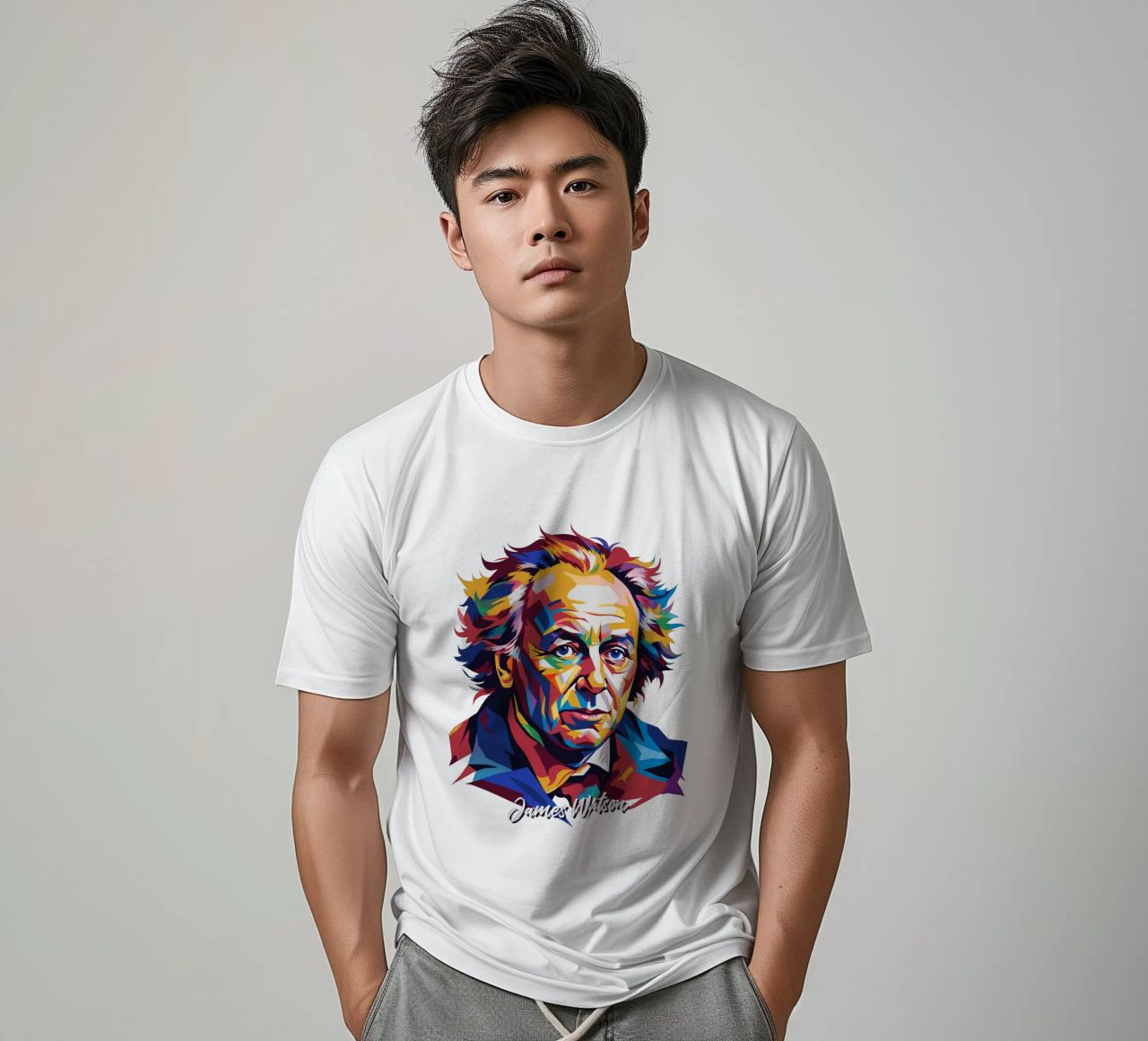 James Watson in WPAP Pop Art t-shirt da vectorartnesia