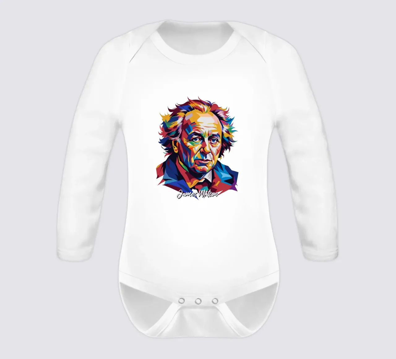 James Watson in WPAP Pop Art body neonato maniche lunghe da vectorartnesia
