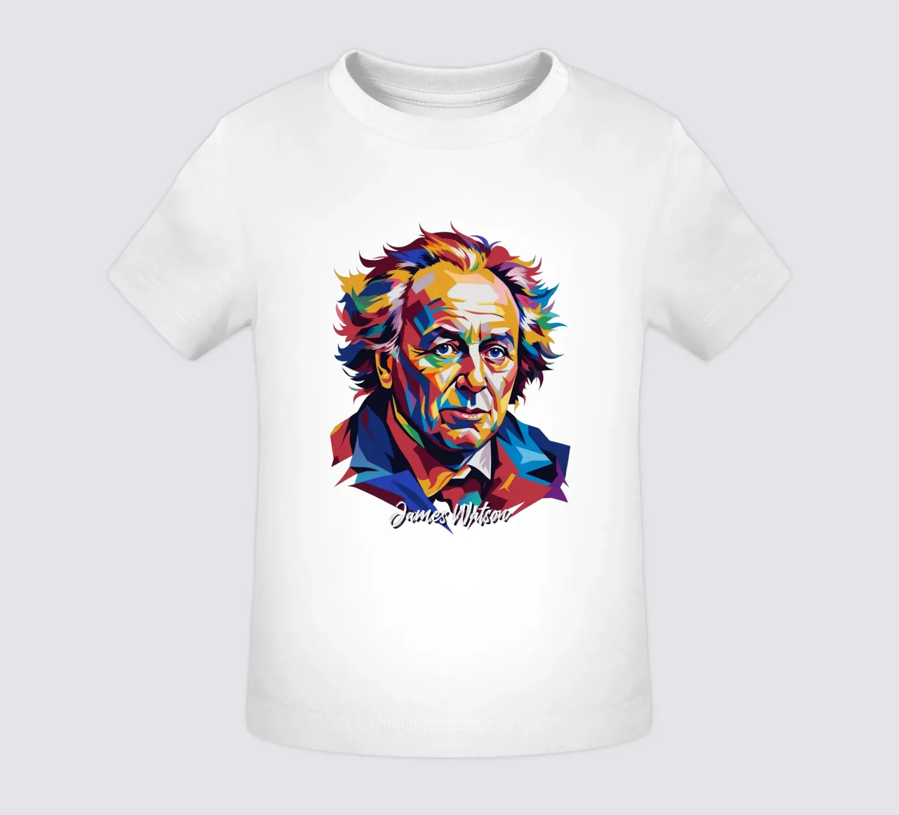 James Watson in WPAP Pop Art Baby T-Shirt von vectorartnesia