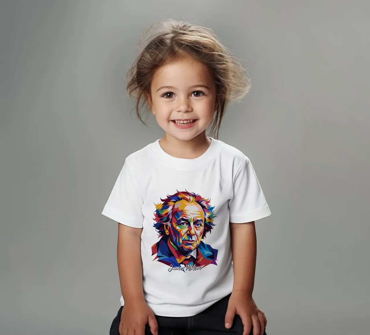 James Watson in WPAP Pop Art t-shirt bambini da vectorartnesia