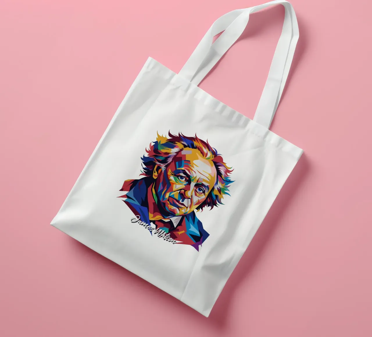 James Watson in WPAP Pop Art borsa in juta da vectorartnesia