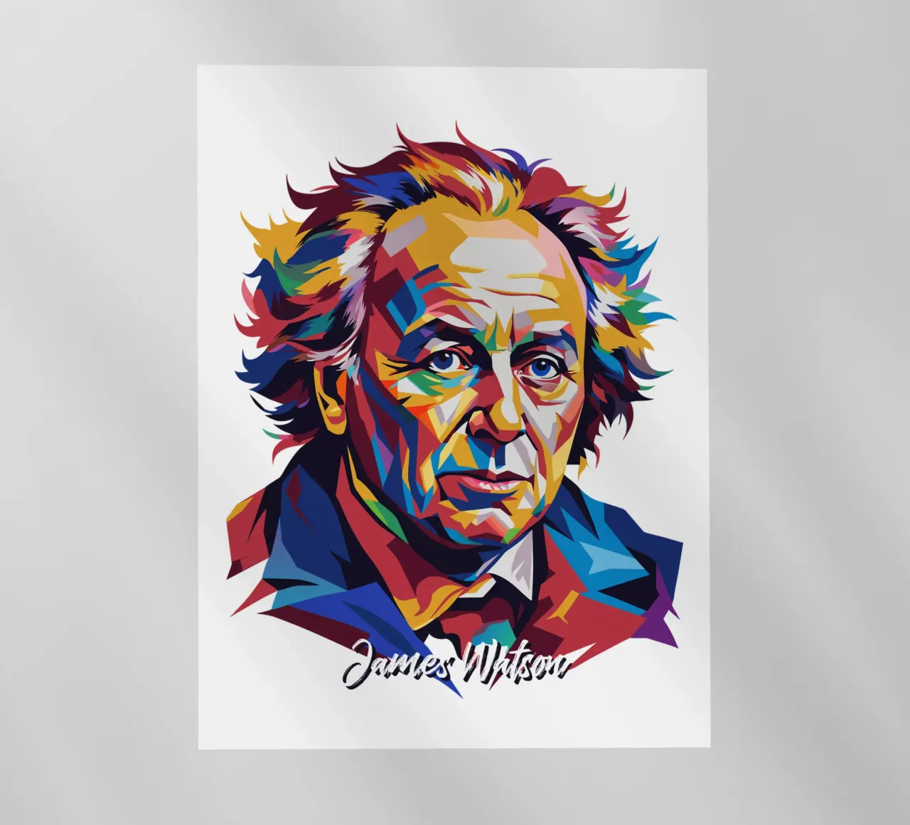 James Watson in WPAP Pop Art backlit folie van vectorartnesia