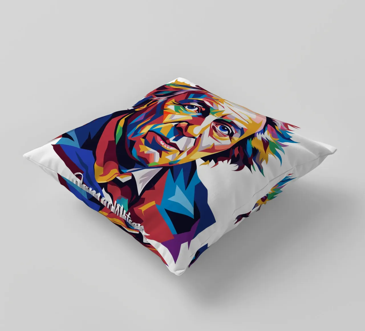 James Watson in WPAP Pop Art cuscino da vectorartnesia