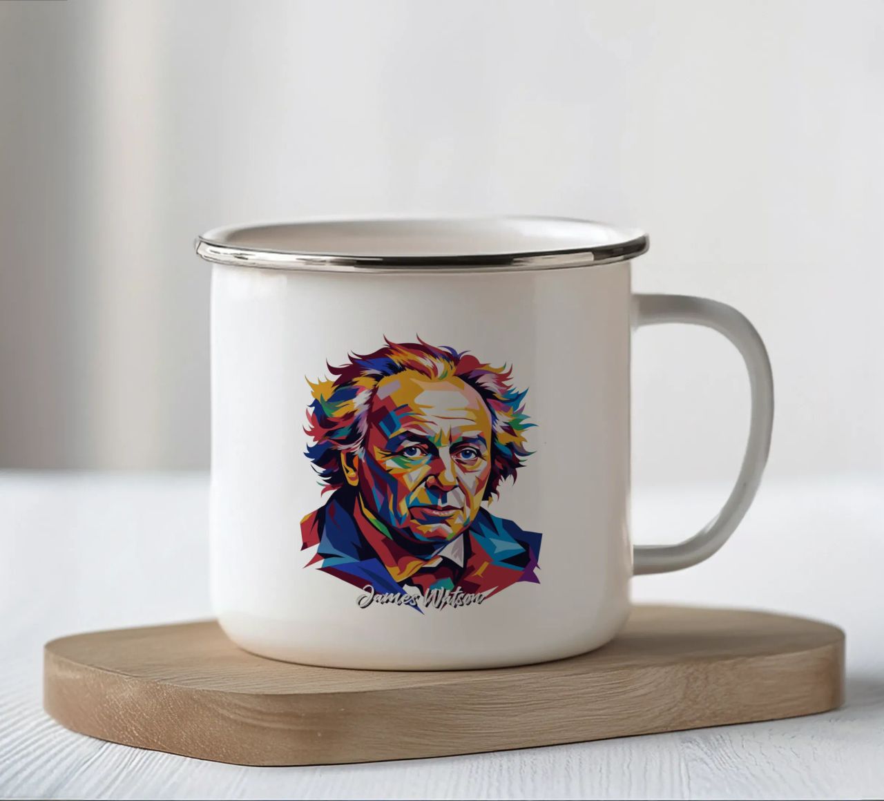 James Watson in WPAP Pop Art tazza in smalto da vectorartnesia