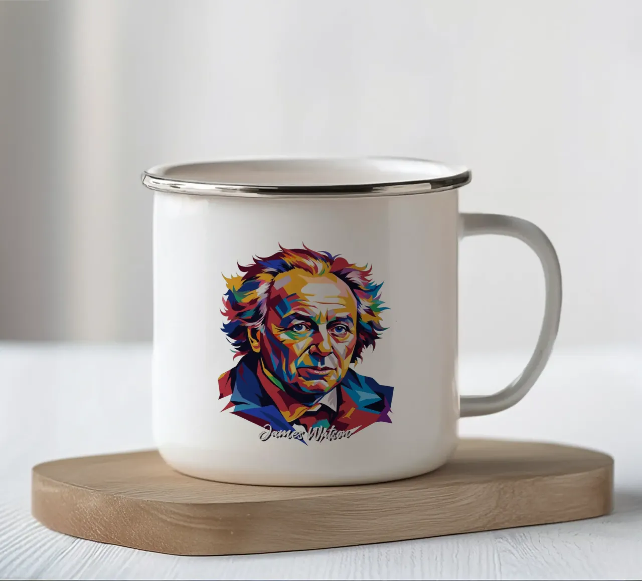 James Watson in WPAP Pop Art tazza in smalto da vectorartnesia