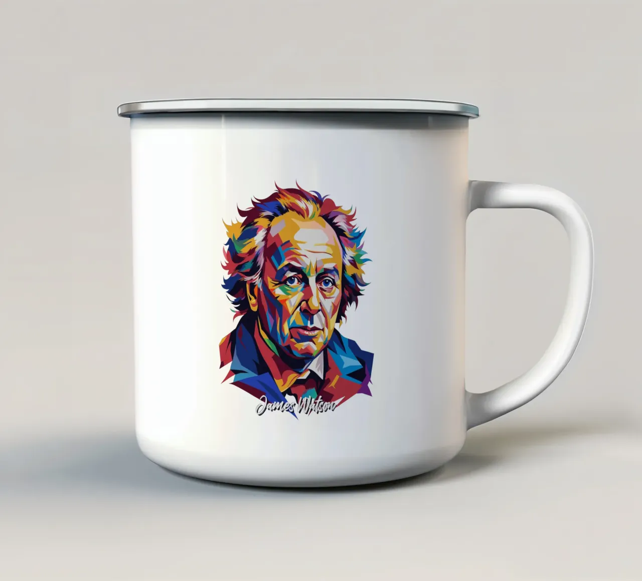 James Watson in WPAP Pop Art tazza in smalto da vectorartnesia