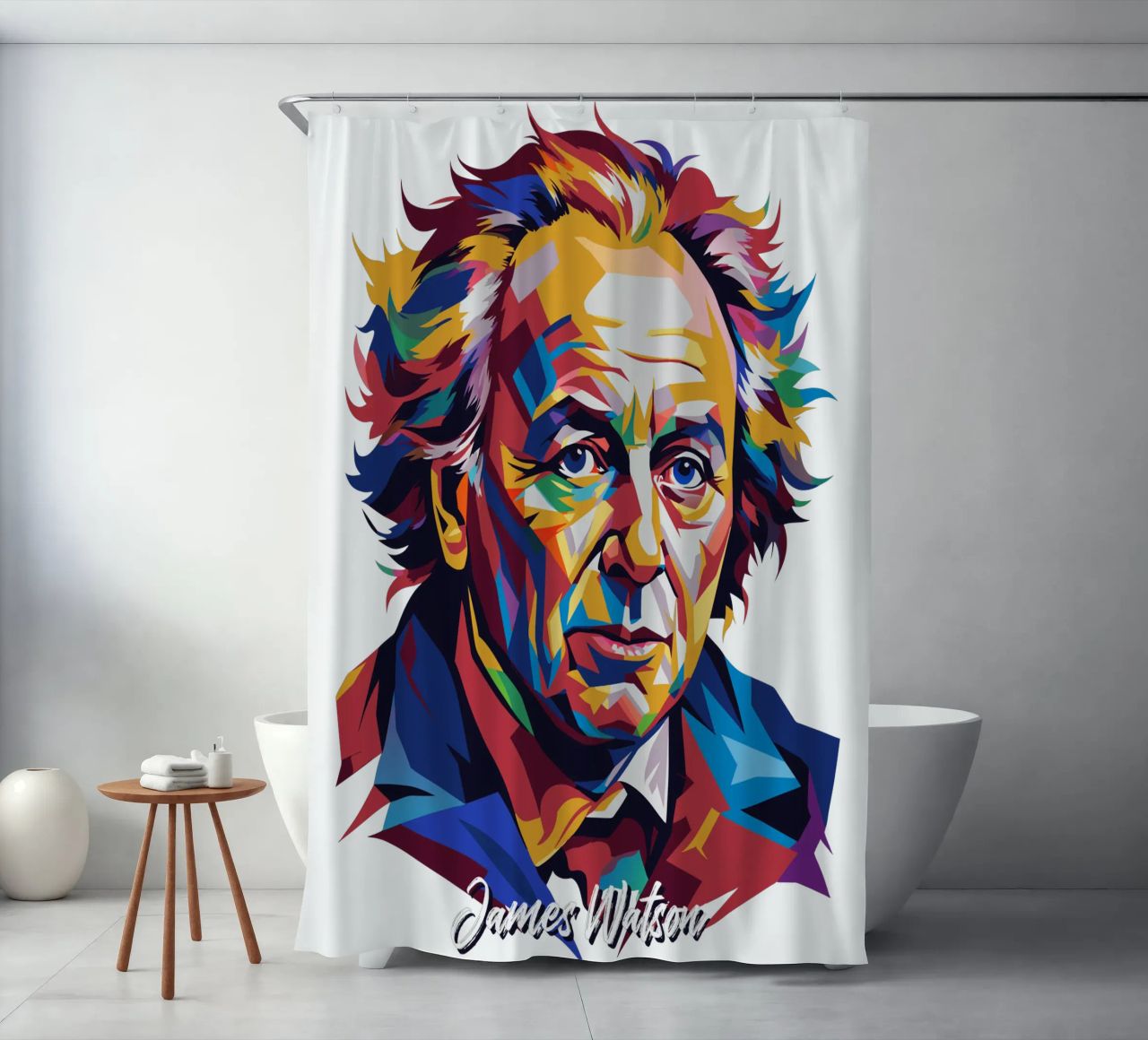 James Watson in WPAP Pop Art tenda da doccia da vectorartnesia