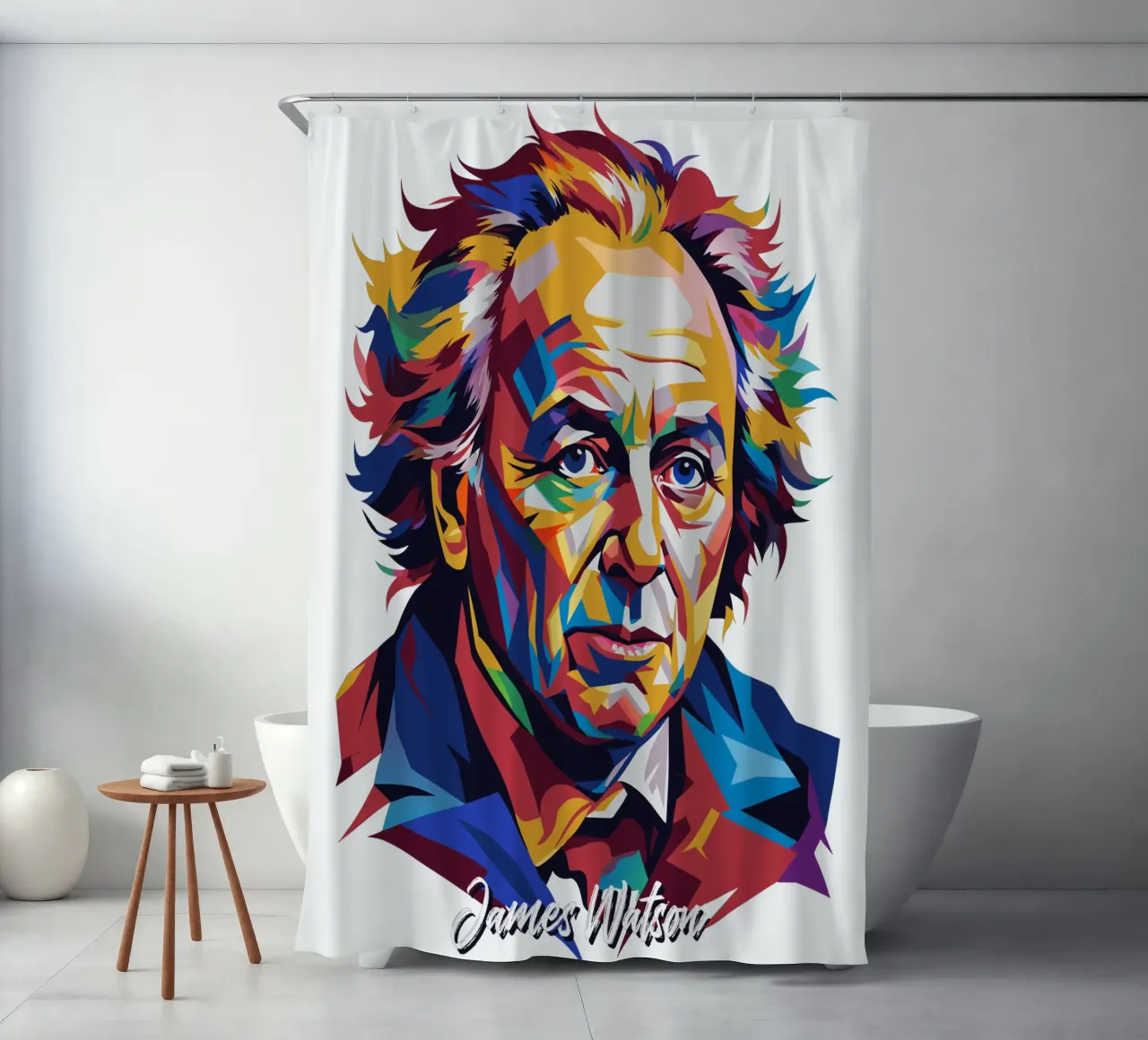 James Watson in WPAP Pop Art rideau de douche de vectorartnesia
