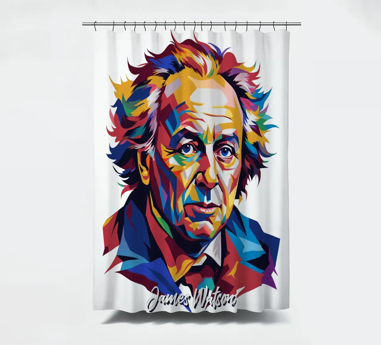 James Watson in WPAP Pop Art Duschvorhang von vectorartnesia