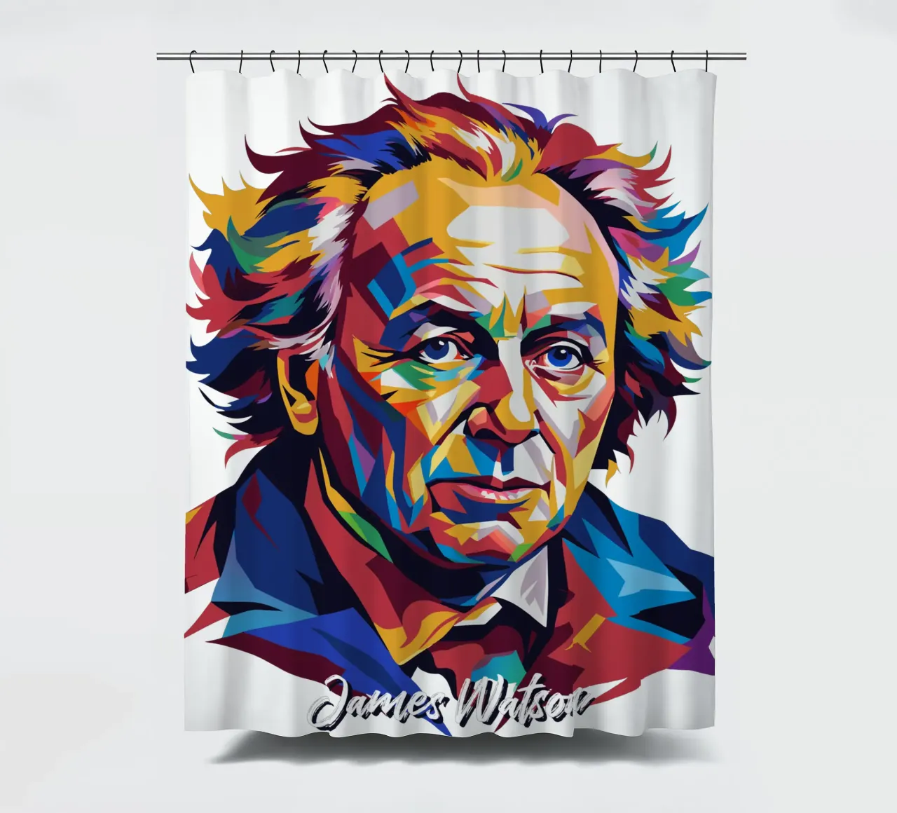 James Watson in WPAP Pop Art Duschvorhang von vectorartnesia