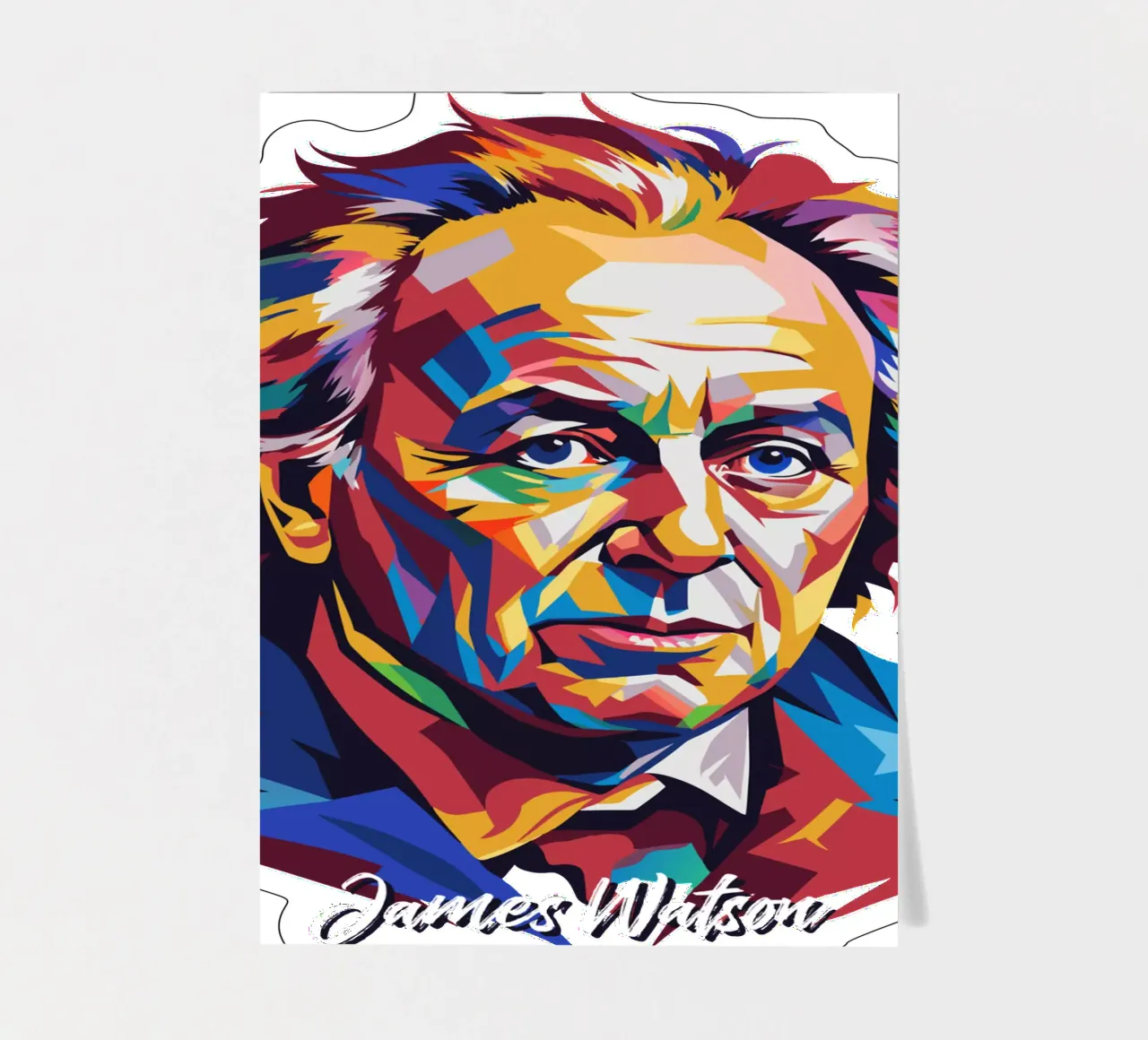 James Watson in WPAP Pop Art foglio adesivo da vectorartnesia