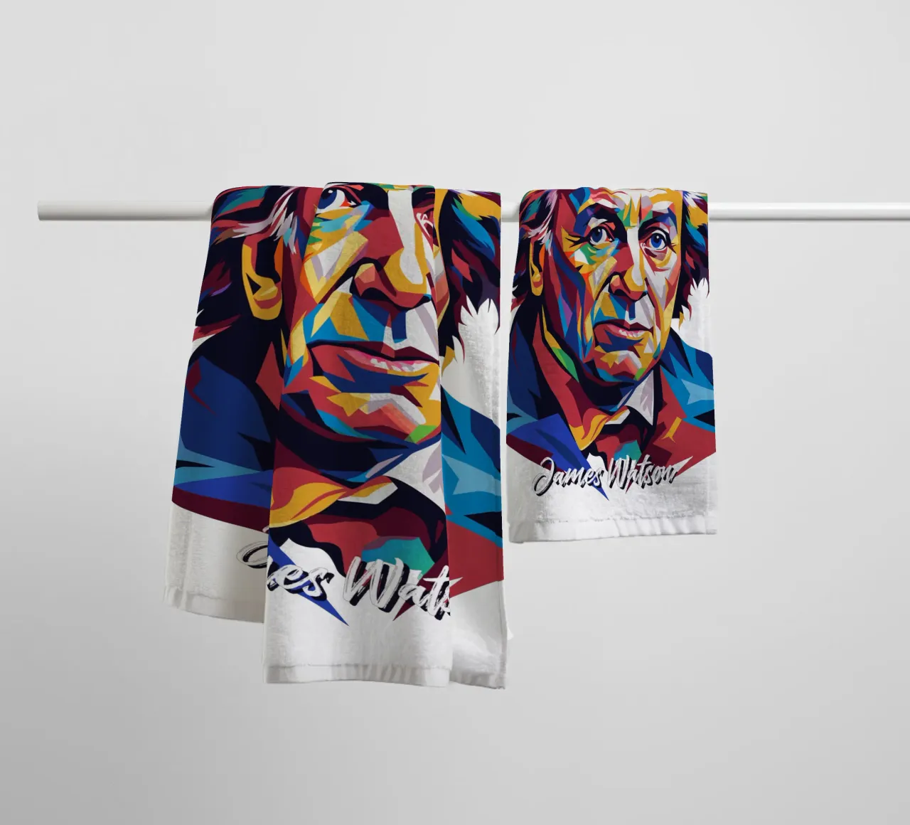 James Watson in WPAP Pop Art towel by vectorartnesia