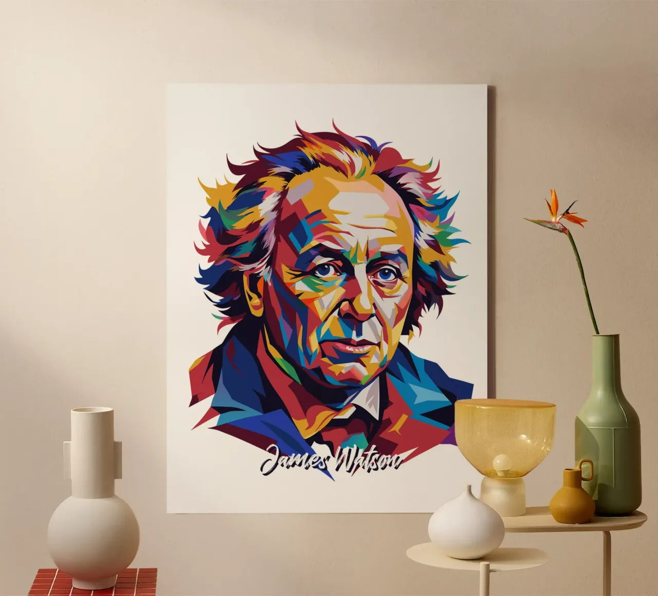 James Watson in WPAP Pop Art tela da vectorartnesia