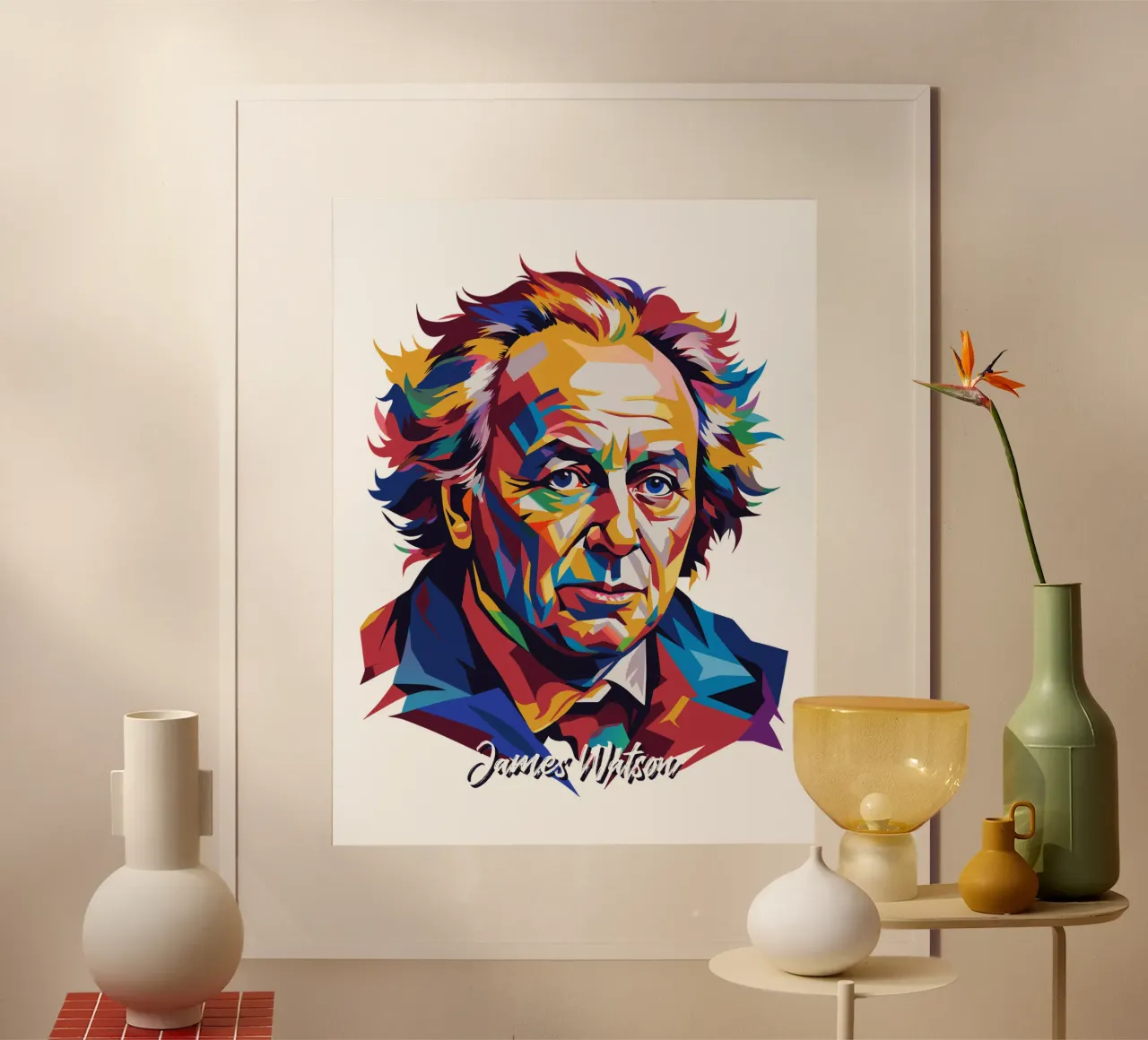 James Watson in WPAP Pop Art carta hahnemühle da vectorartnesia