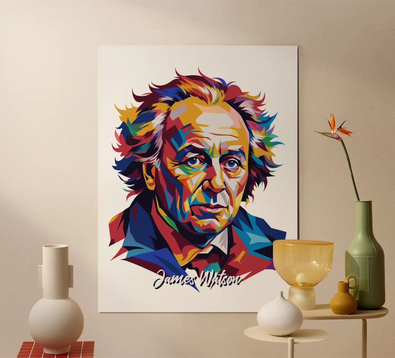 James Watson in WPAP Pop Art carta hahnemühle da vectorartnesia