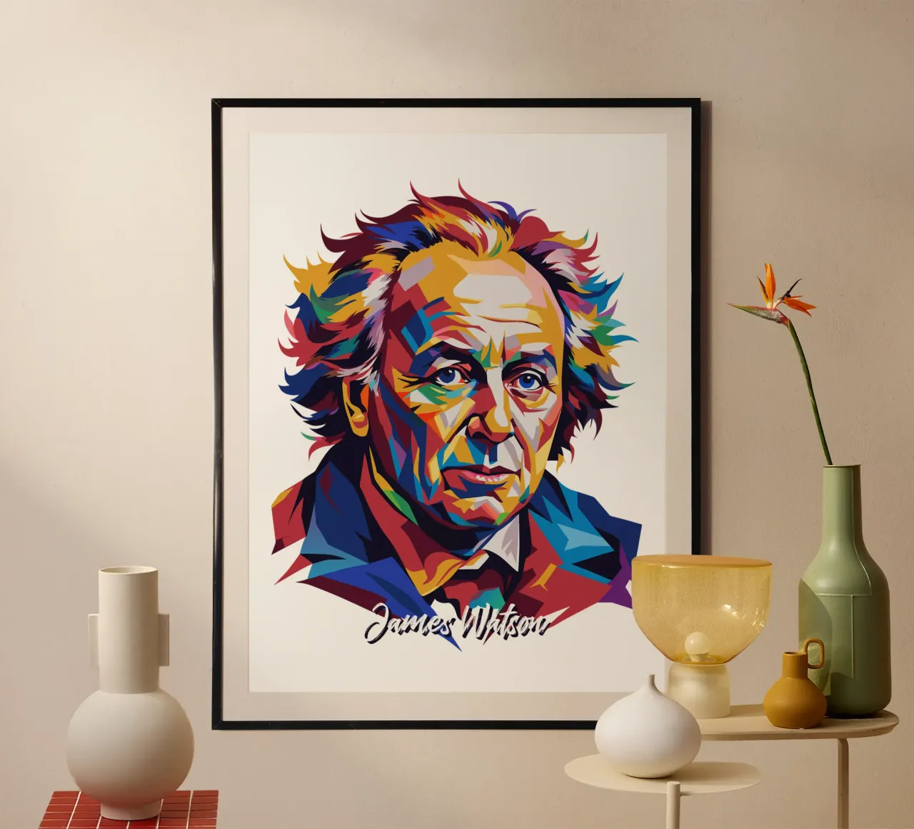 James Watson in WPAP Pop Art carta hahnemühle da vectorartnesia