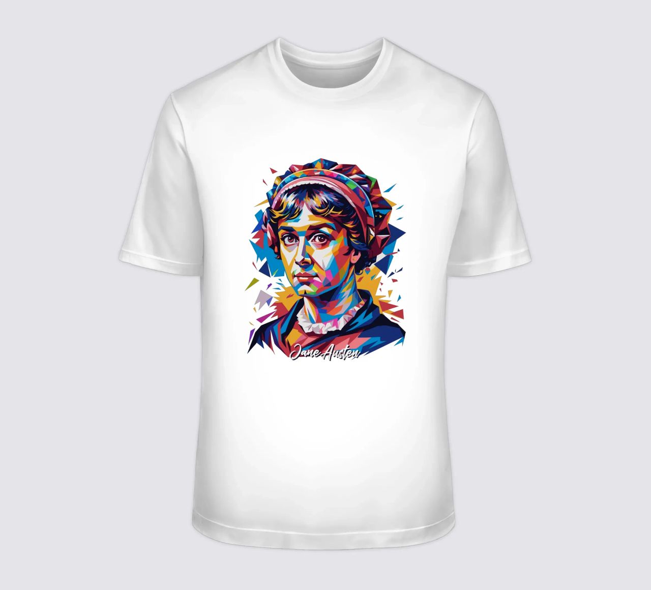 Jane Austen in WPAP Pop Art t-shirt da vectorartnesia