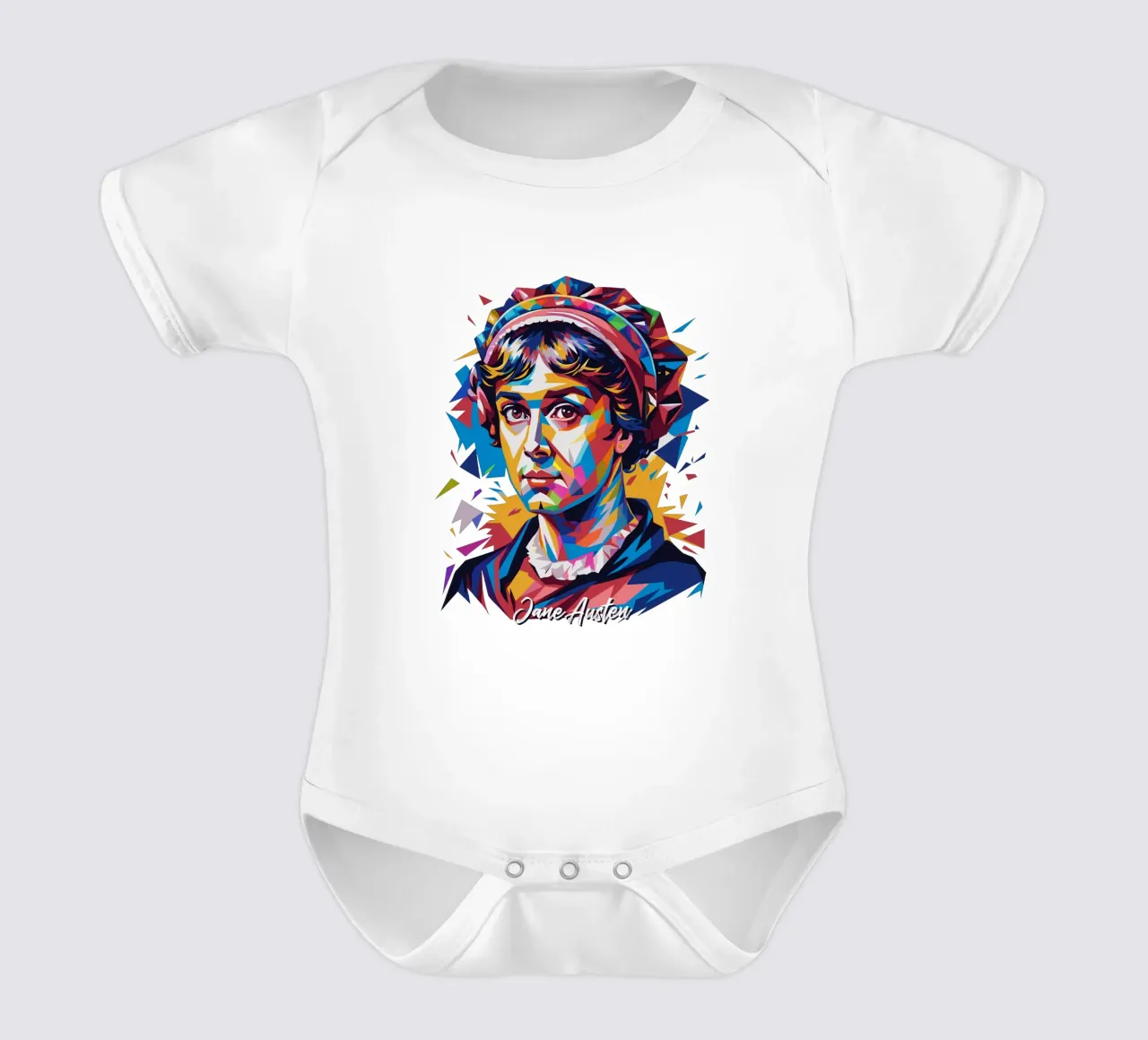 Jane Austen in WPAP Pop Art body de bebé de vectorartnesia