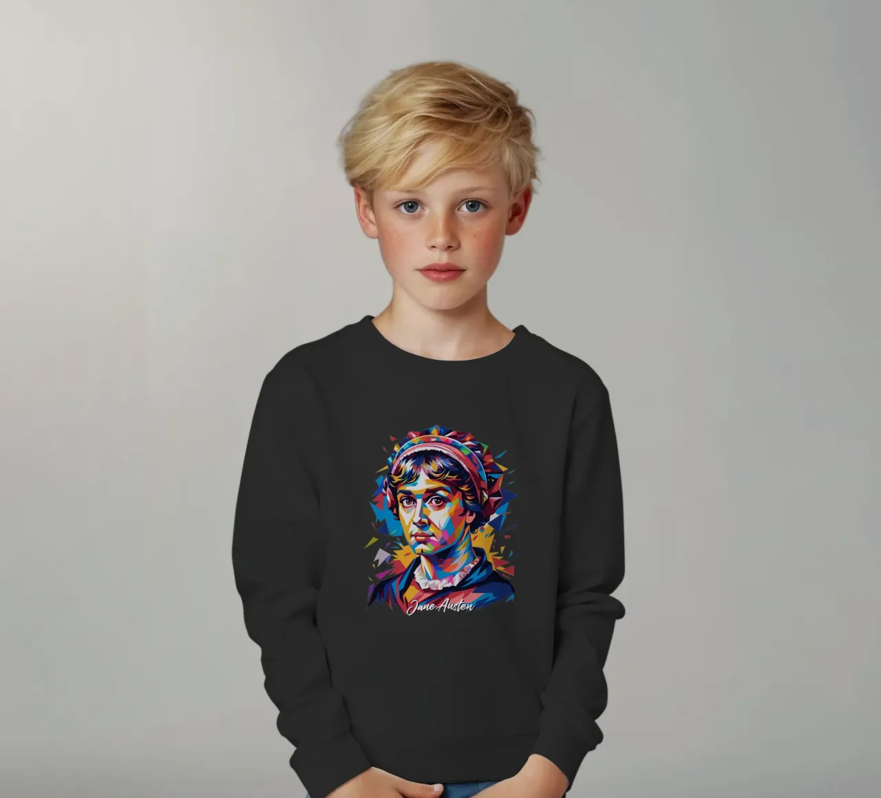 Jane Austen in WPAP Pop Art felpa bambino da vectorartnesia