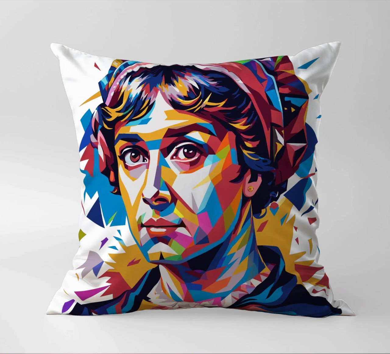 Jane Austen in WPAP Pop Art cuscino da vectorartnesia