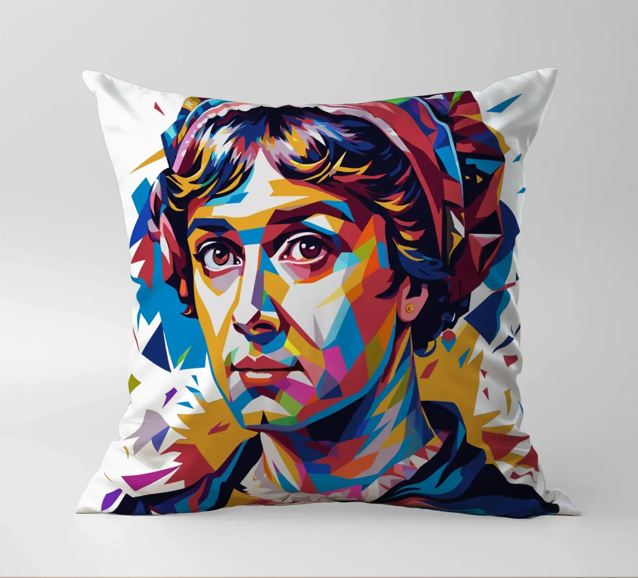 Jane Austen in WPAP Pop Art cuscino da vectorartnesia