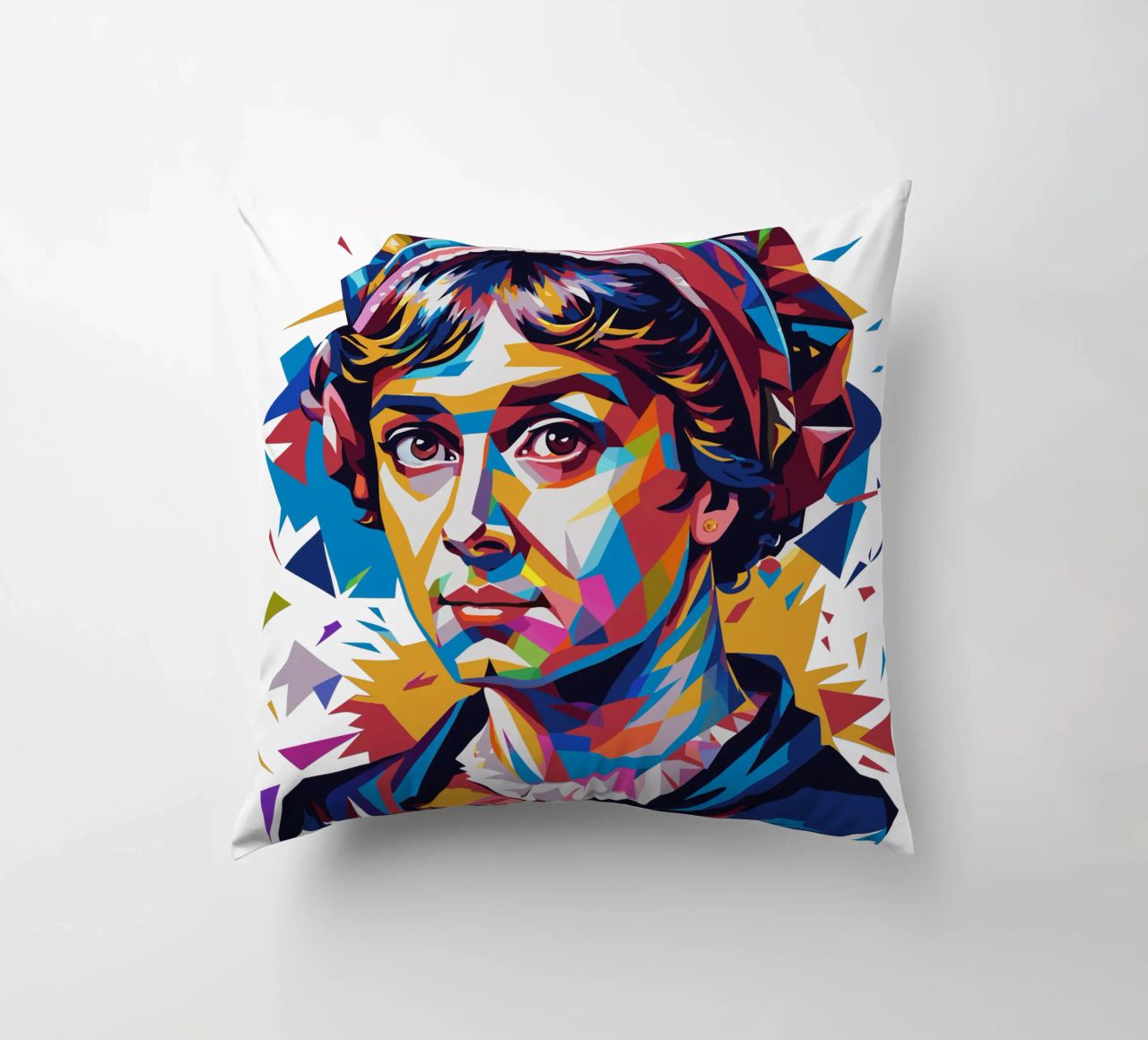 Jane Austen in WPAP Pop Art cuscino da vectorartnesia