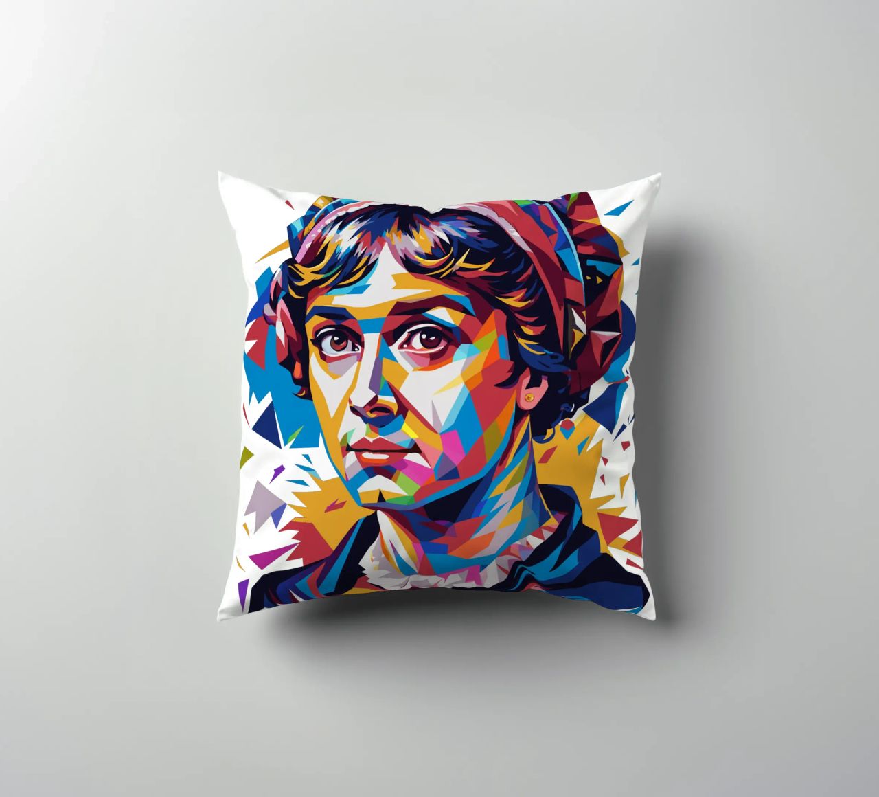 Jane Austen in WPAP Pop Art cuscino da vectorartnesia