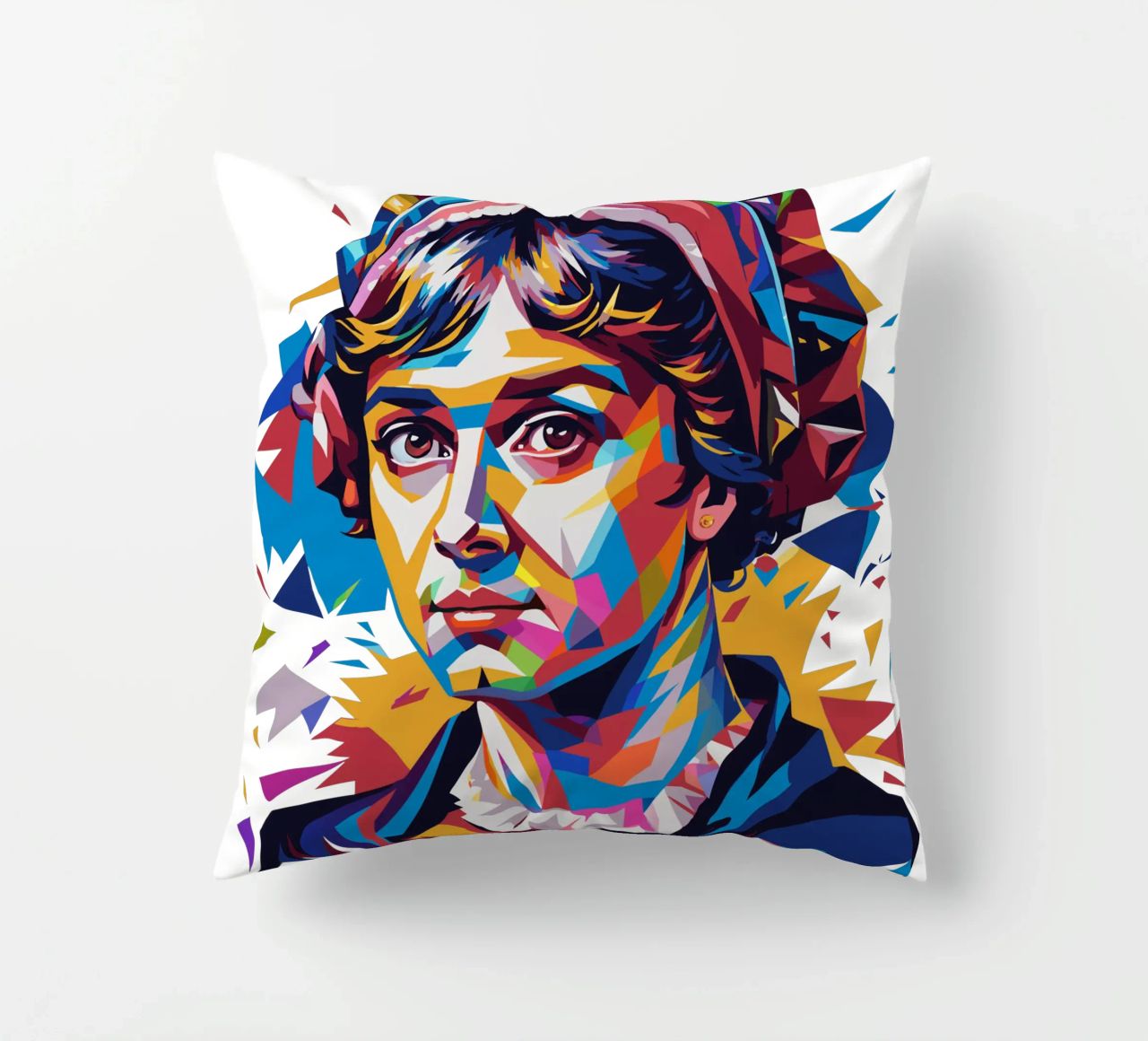 Jane Austen in WPAP Pop Art cuscino da vectorartnesia