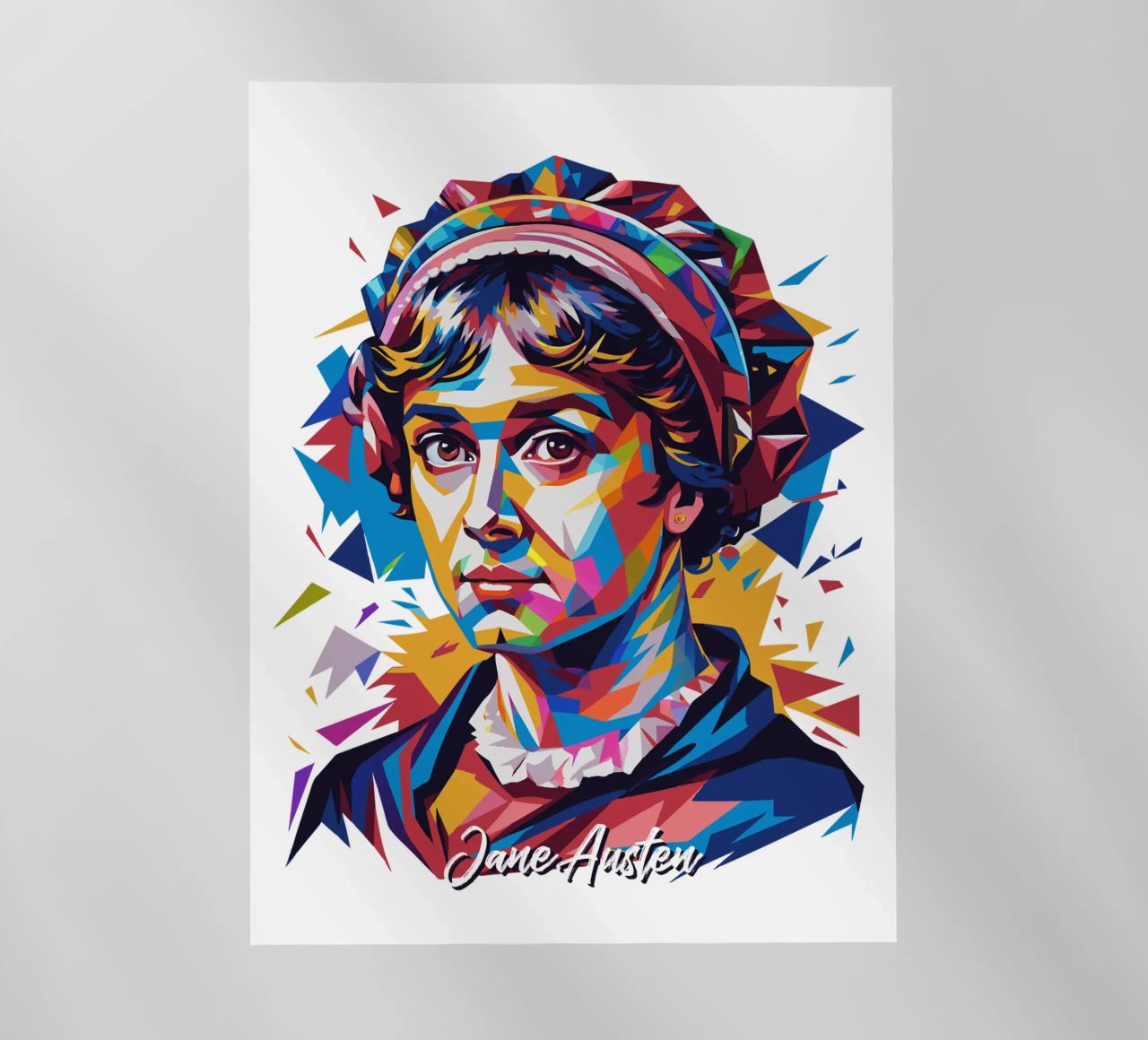 Jane Austen in WPAP Pop Art pellicola backlit da vectorartnesia