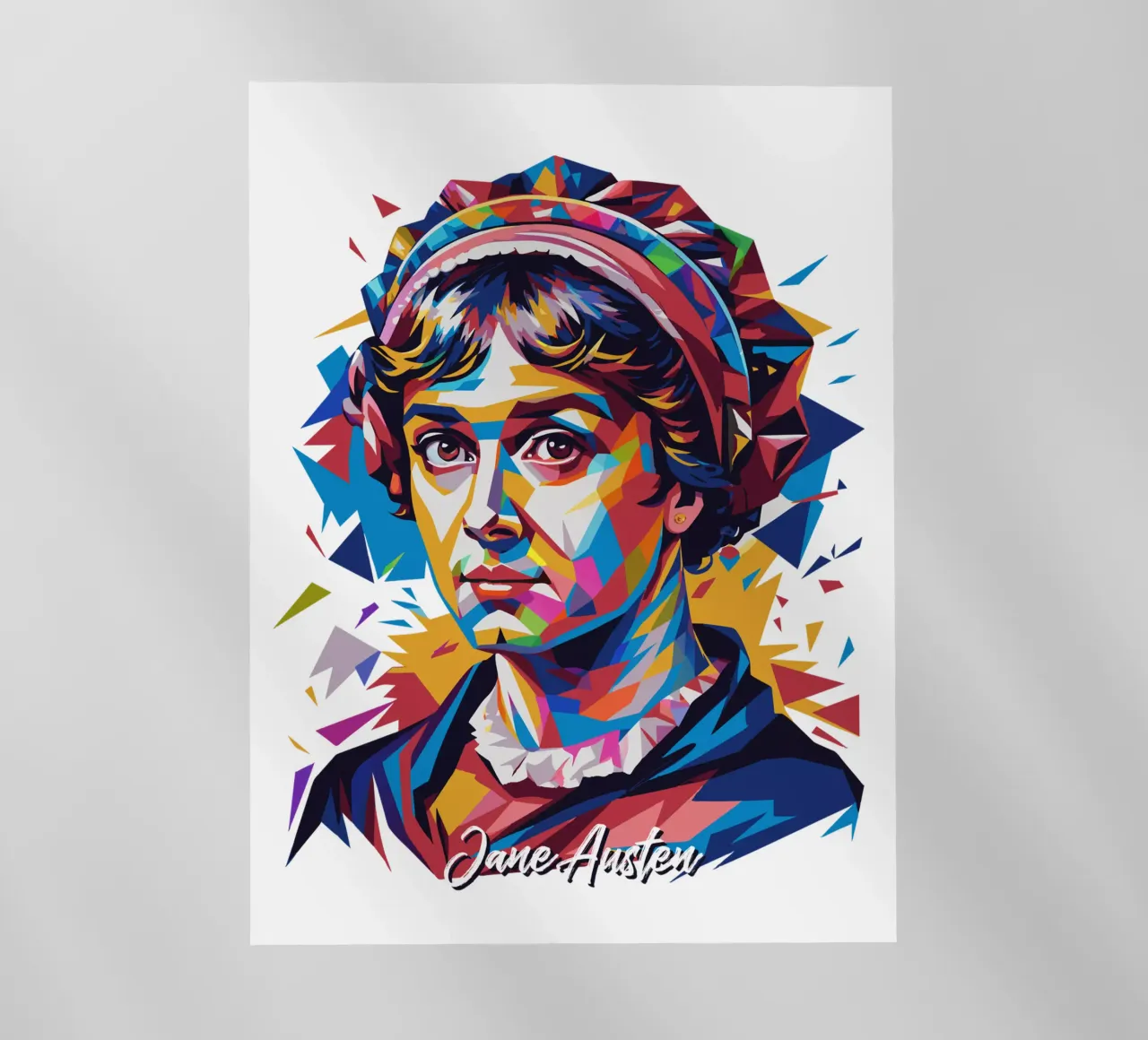 Jane Austen in WPAP Pop Art lámina retroiluminada de vectorartnesia
