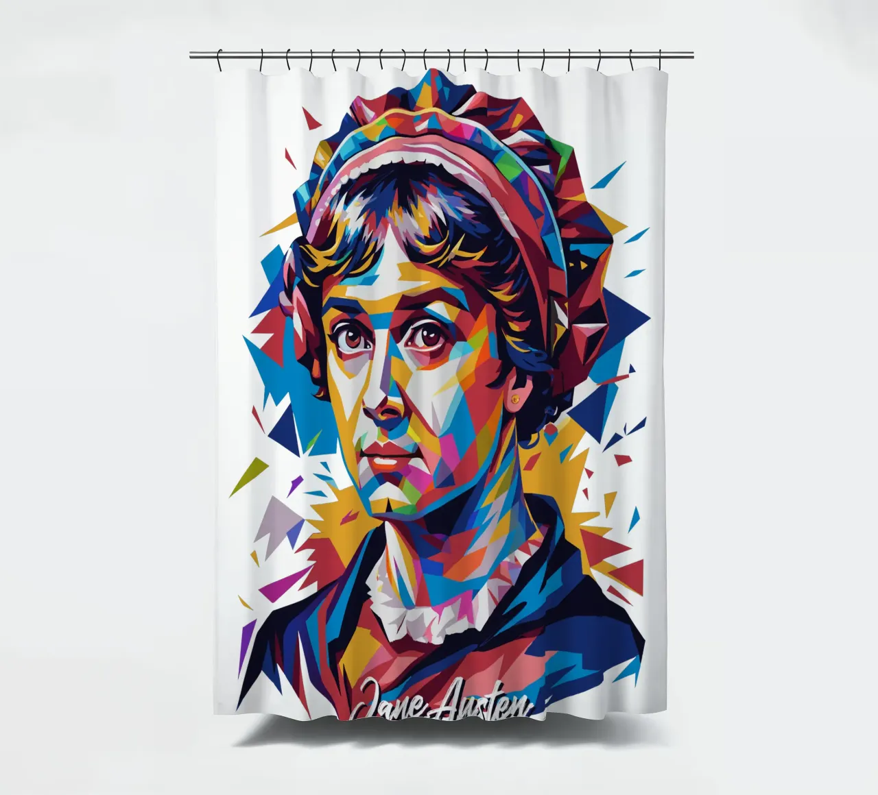 Jane Austen in WPAP Pop Art tenda da doccia da vectorartnesia