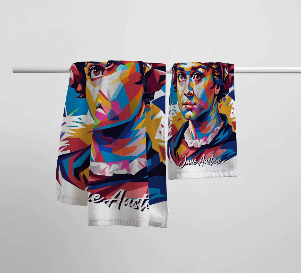 Jane Austen in WPAP Pop Art asciugamano da bagno da vectorartnesia