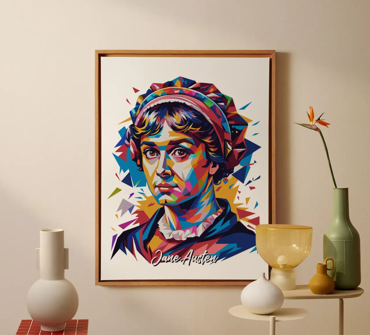 Jane Austen in WPAP Pop Art tela da vectorartnesia
